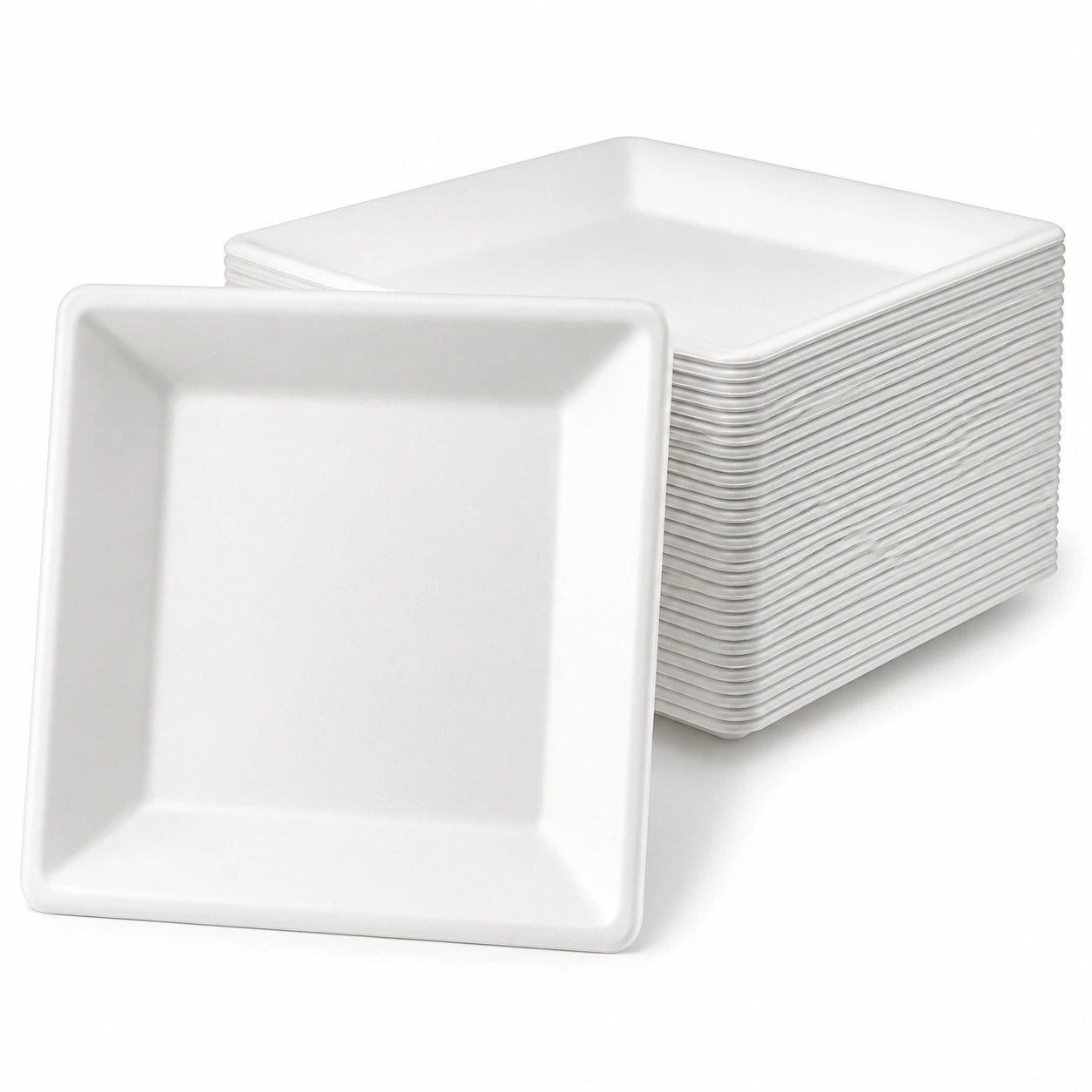 Quadratisches Porzellan Teller Set Weiss-Oaklino
