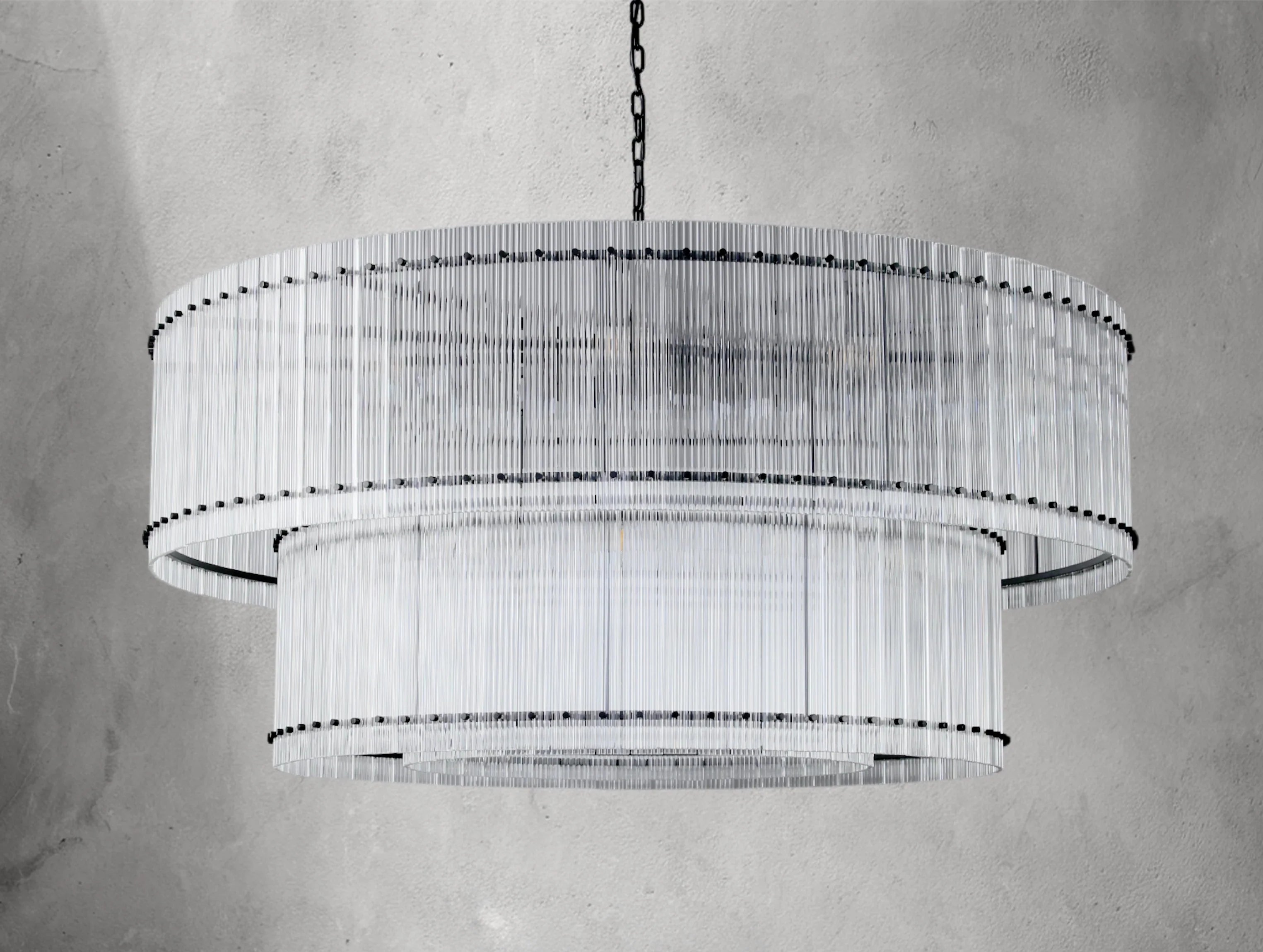 Royce Two-Tier Round Chandelier ZELNO LIGHTING