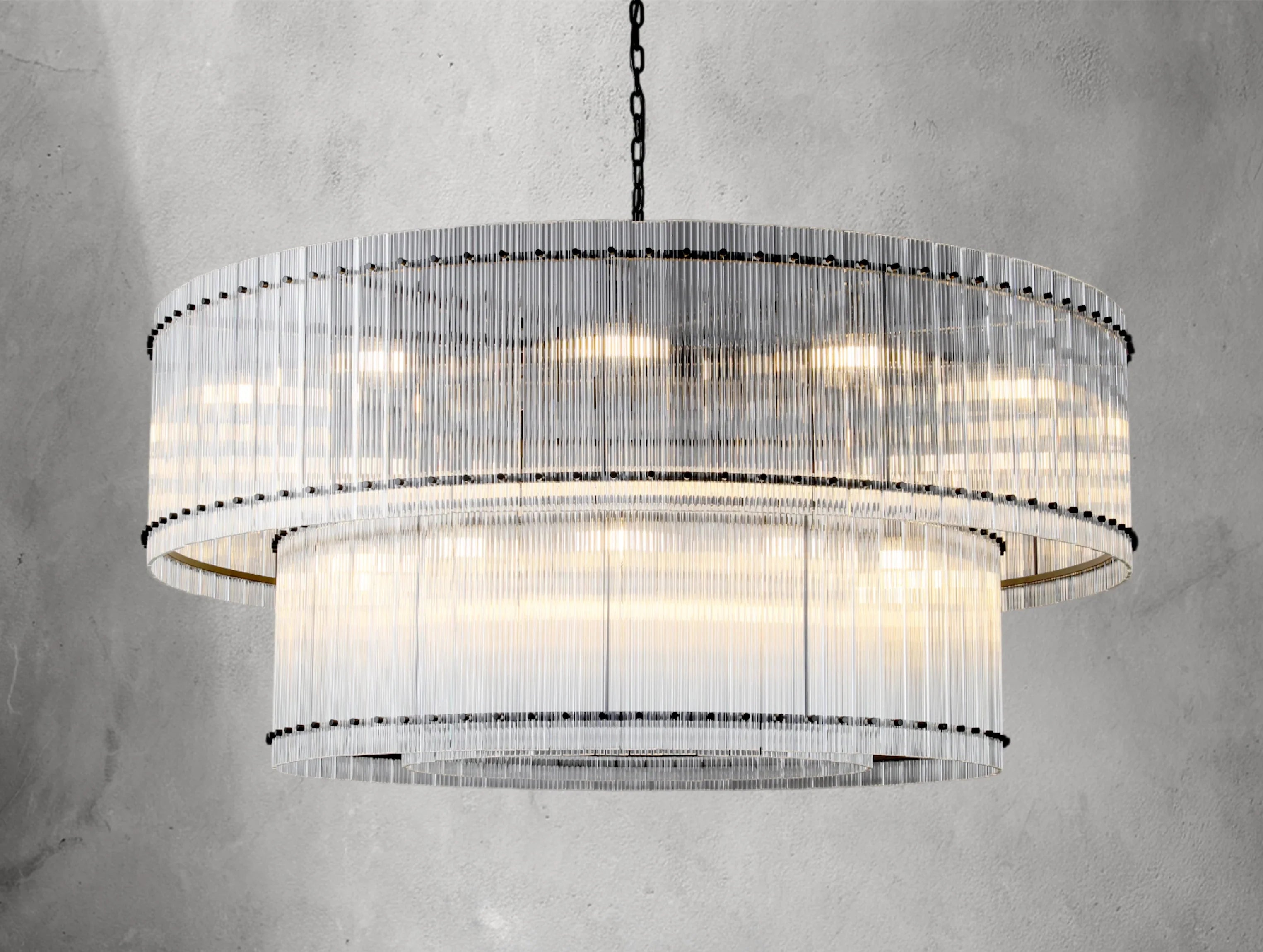 Royce Two-Tier Round Chandelier ZELNO LIGHTING