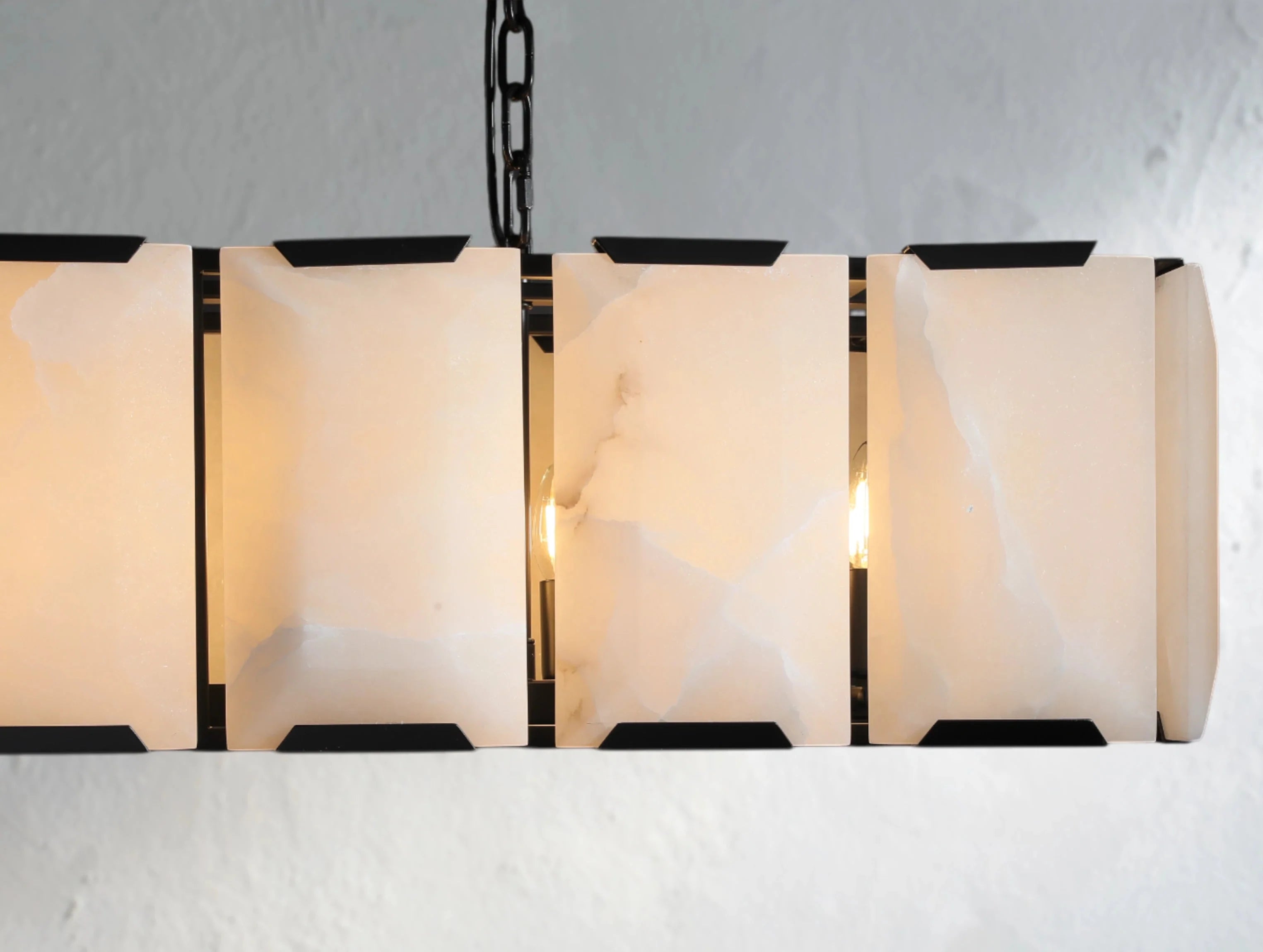 Valonne Calcite Rectangular Chandelier ZELNO LIGHTING