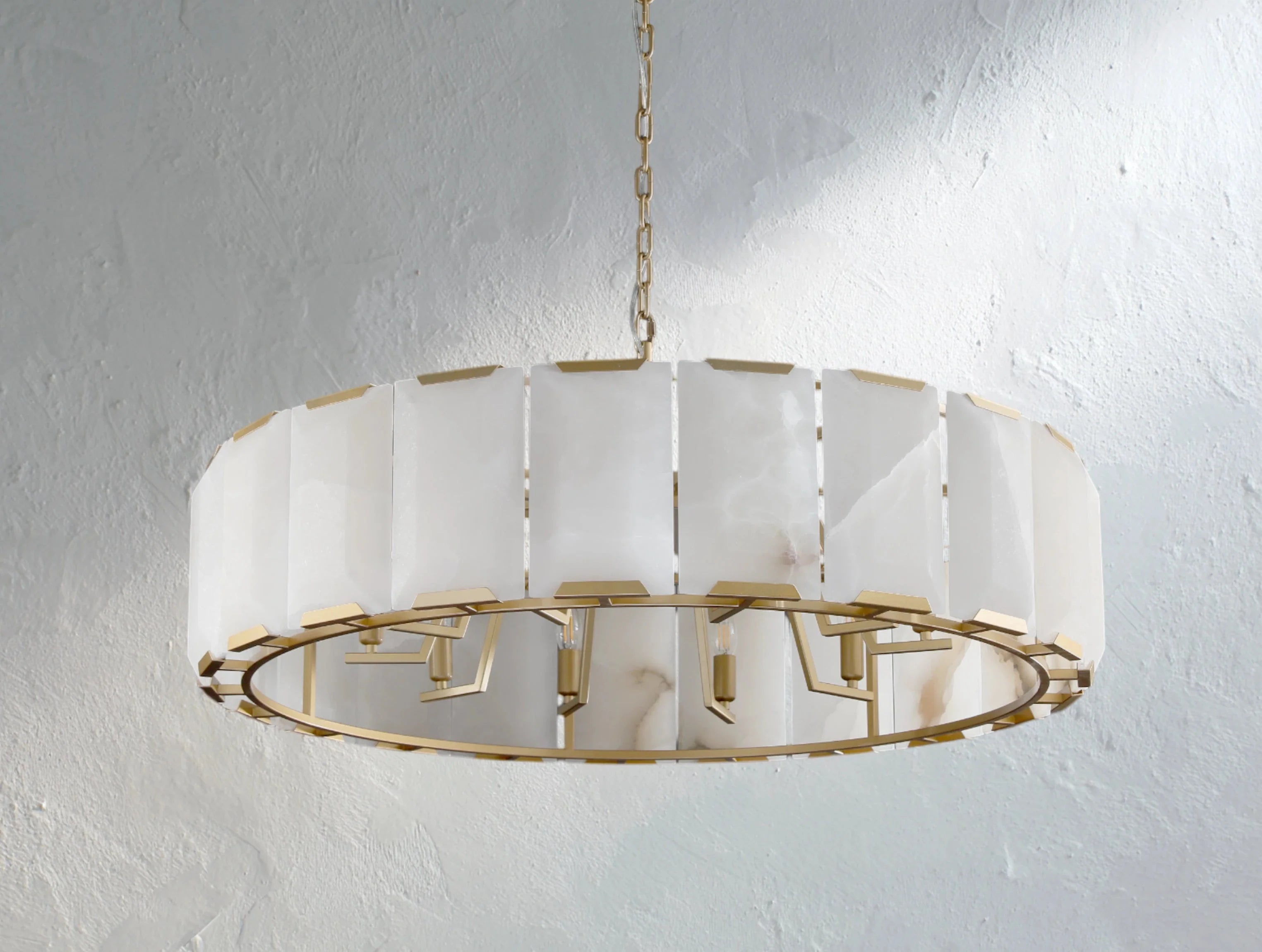 Valonne Calcite Round Chandelier ZELNO LIGHTING