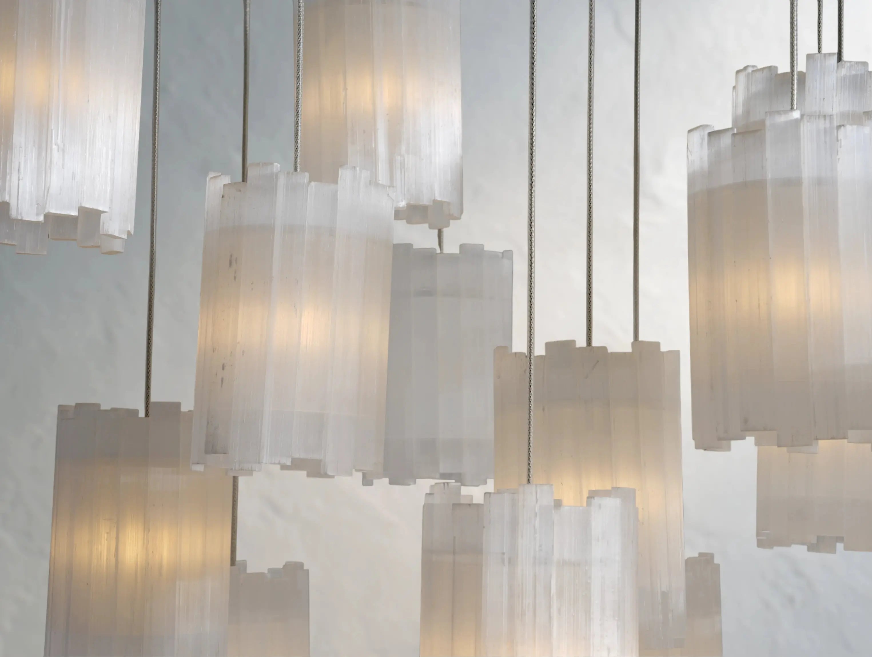 Jaina Selenite Rectangular Chandelier ZELNO LIGHTING