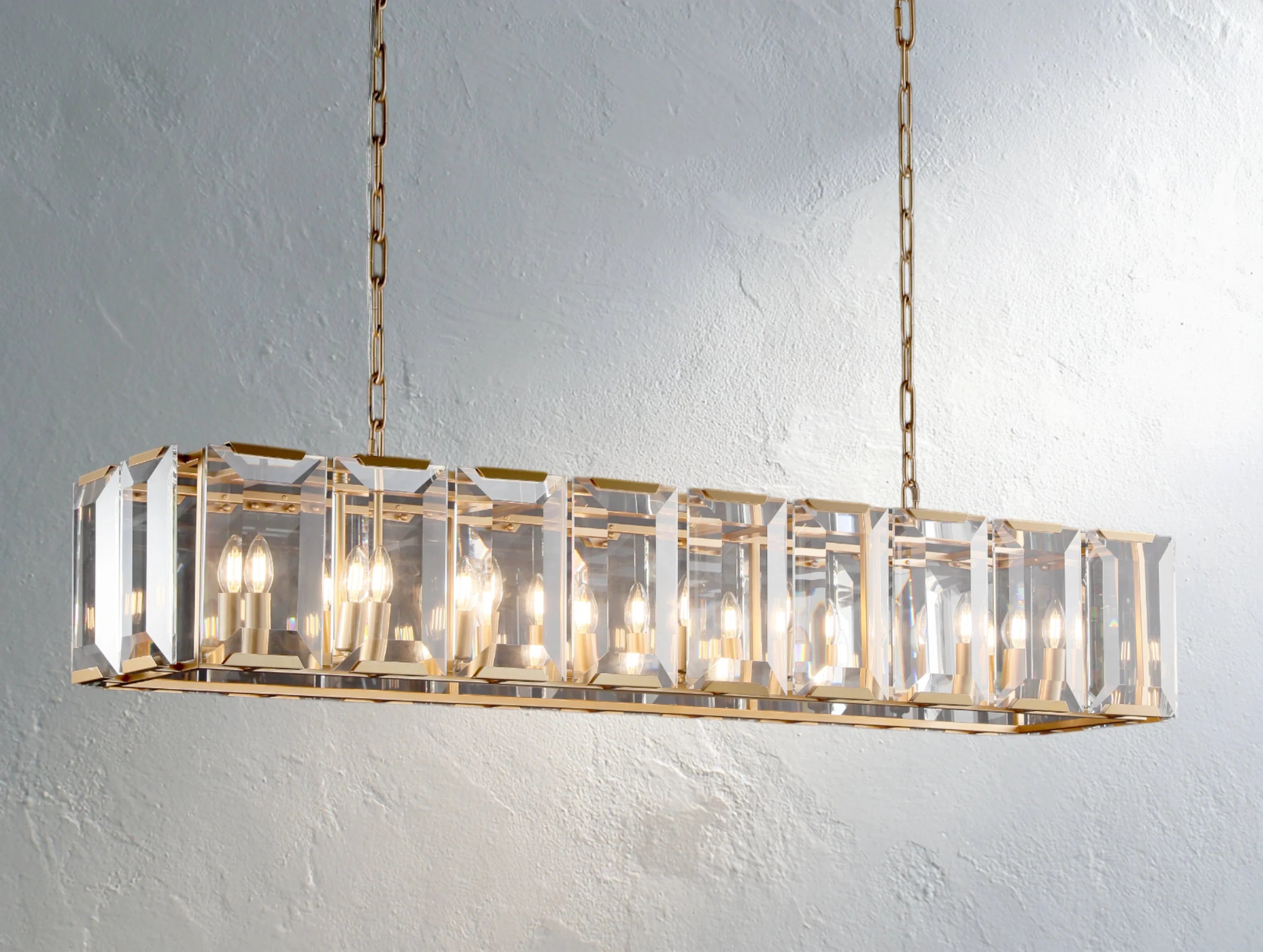 Valonne Crystal Rectangular Chandelier ZELNO LIGHTING
