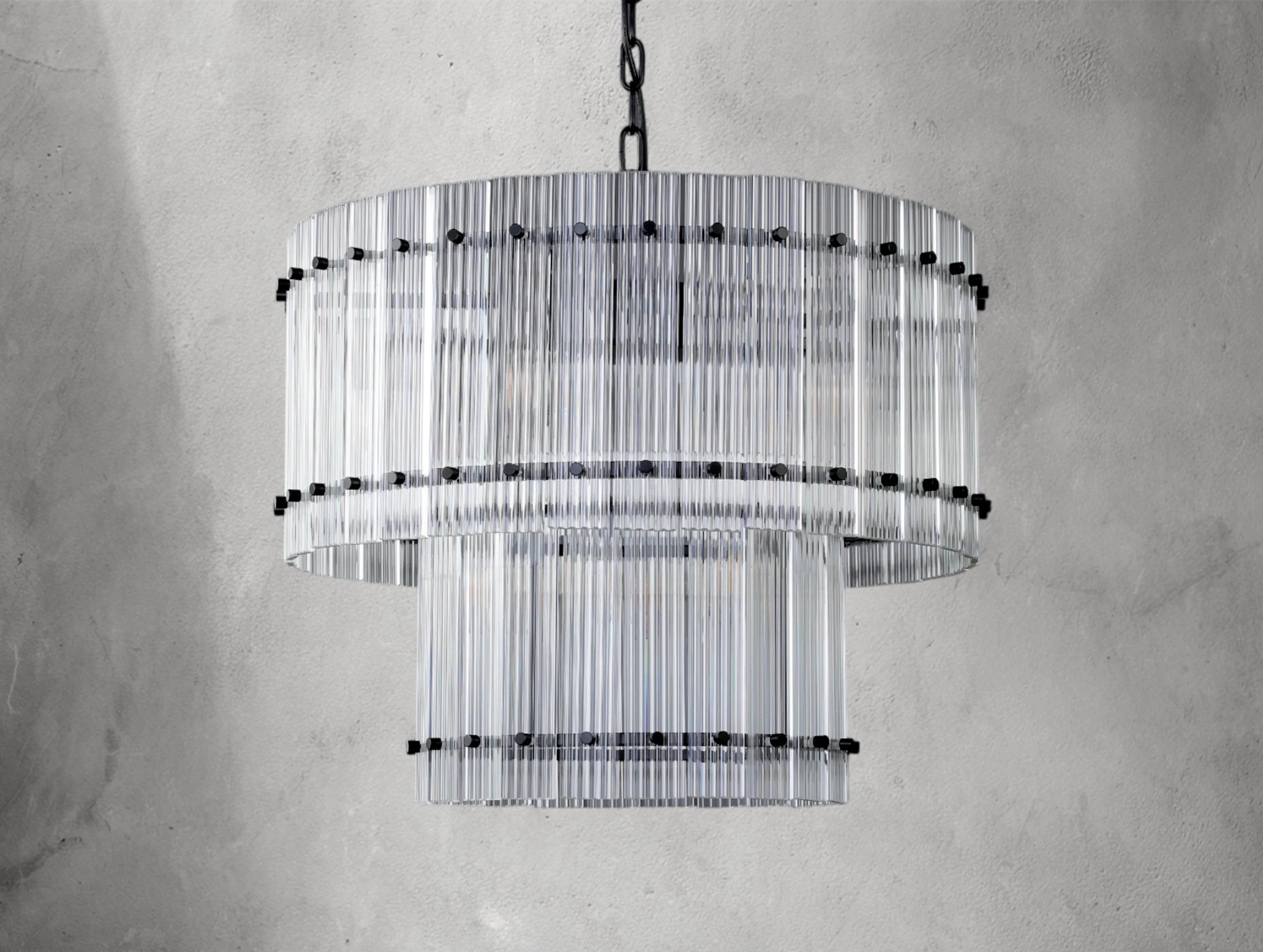 Royce Two-Tier Round Chandelier ZELNO LIGHTING