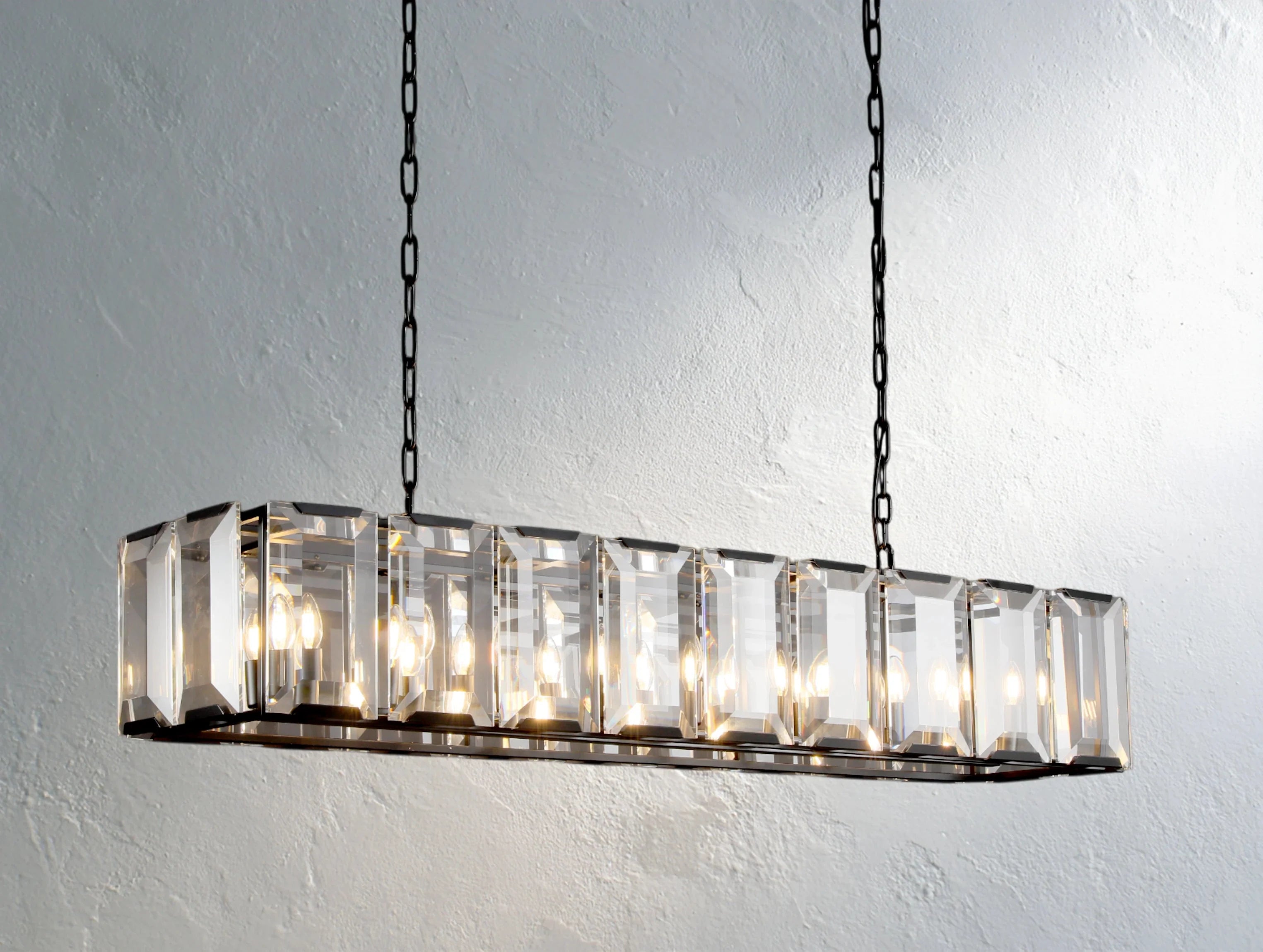 Valonne Crystal Rectangular Chandelier ZELNO LIGHTING
