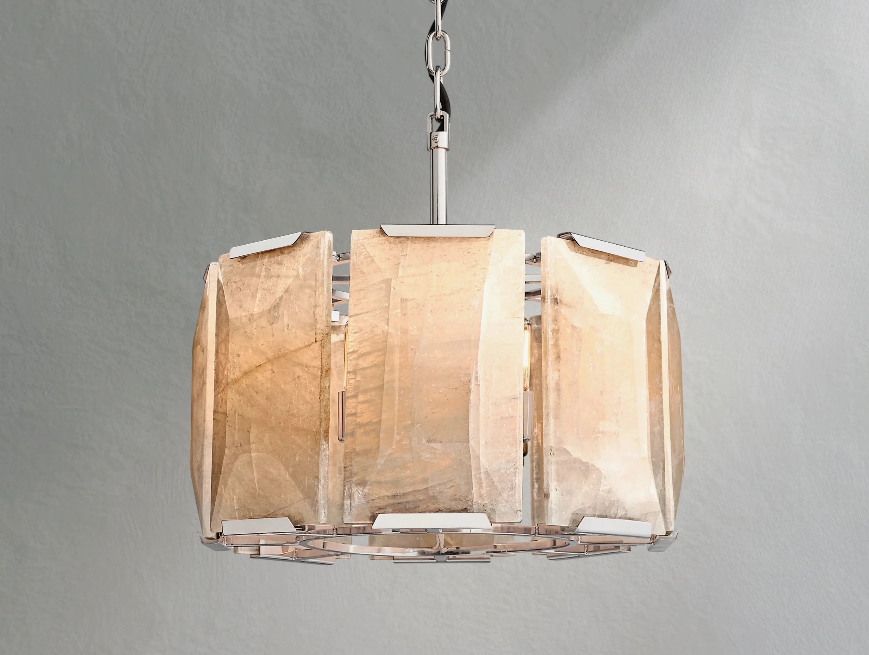 Valonne Calcite Round Chandelier ZELNO LIGHTING