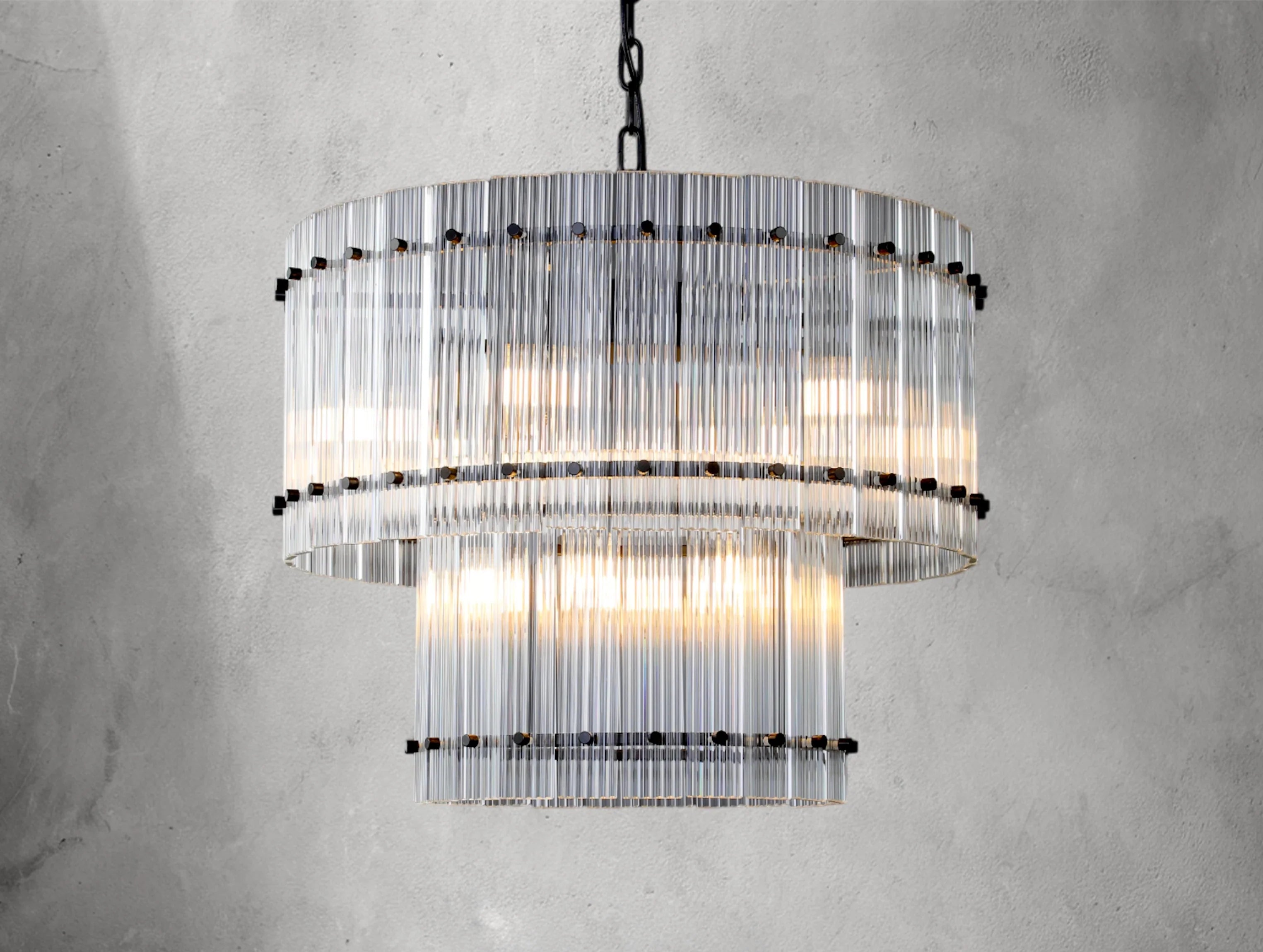 Royce Two-Tier Round Chandelier ZELNO LIGHTING