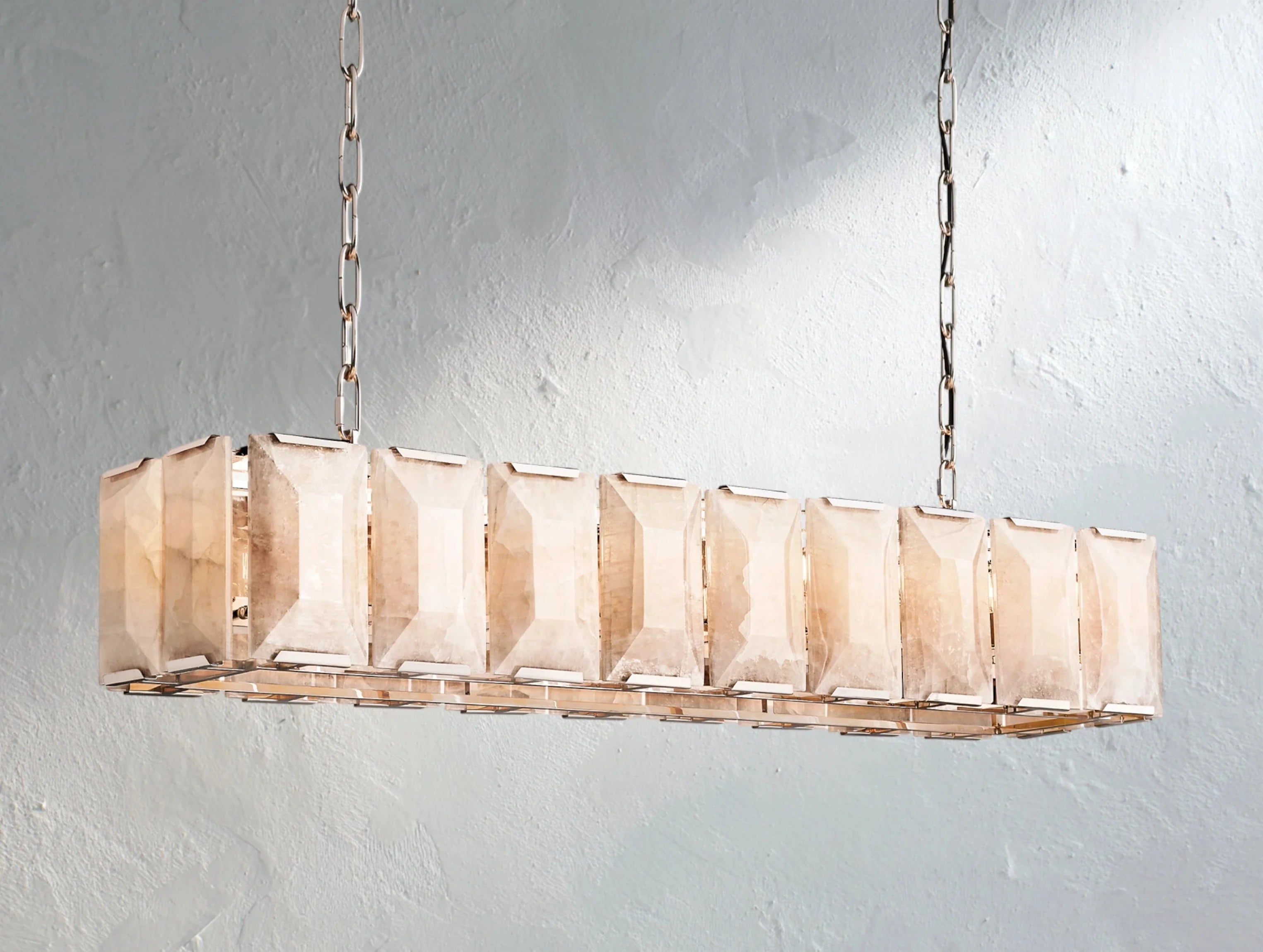 Valonne Calcite Rectangular Chandelier ZELNO LIGHTING