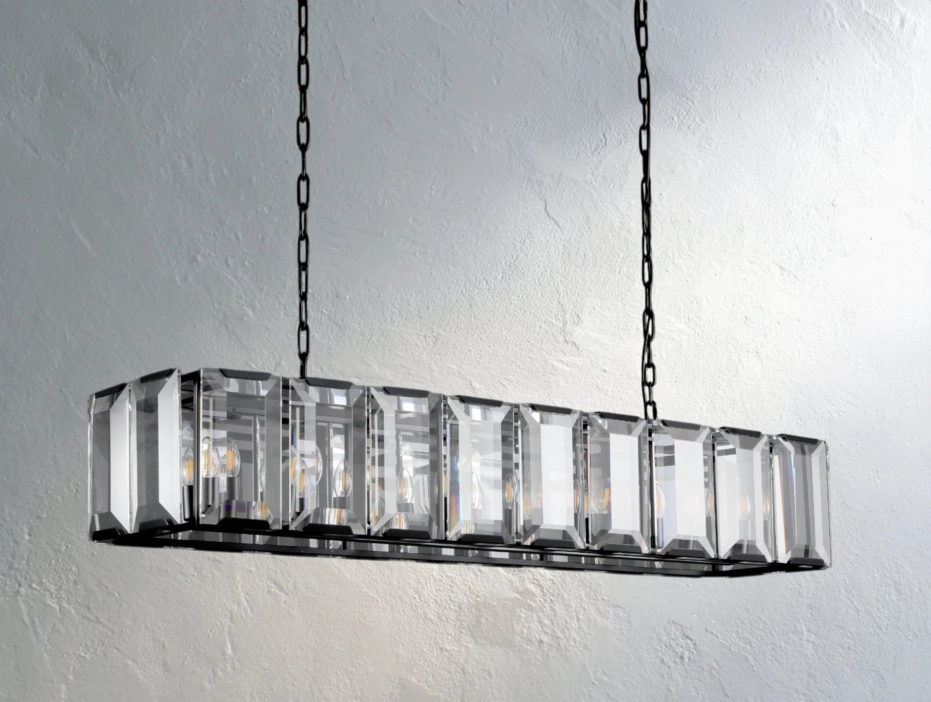 Valonne Crystal Rectangular Chandelier ZELNO LIGHTING