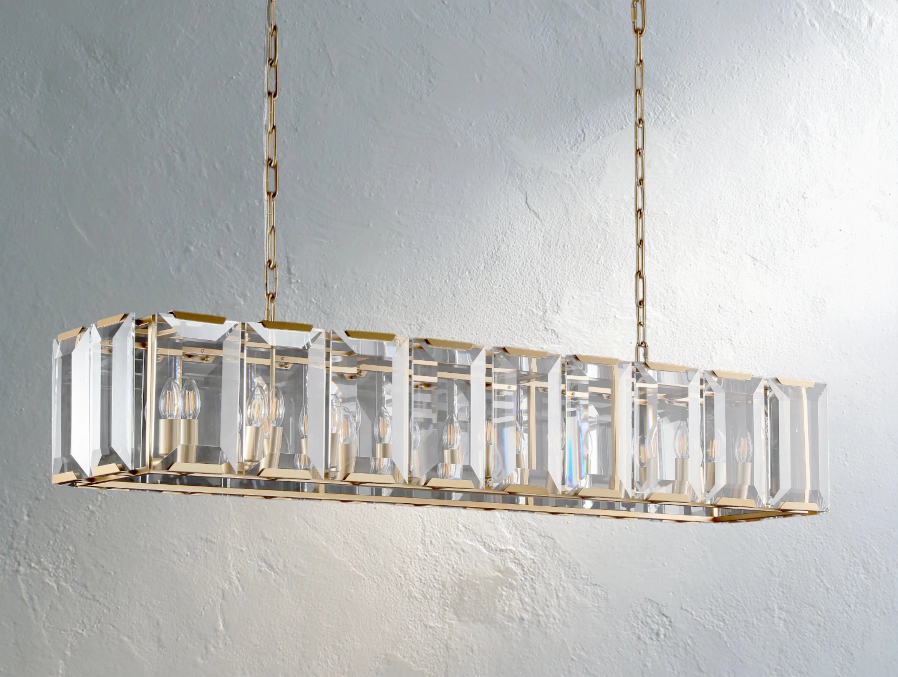 Valonne Crystal Rectangular Chandelier ZELNO LIGHTING