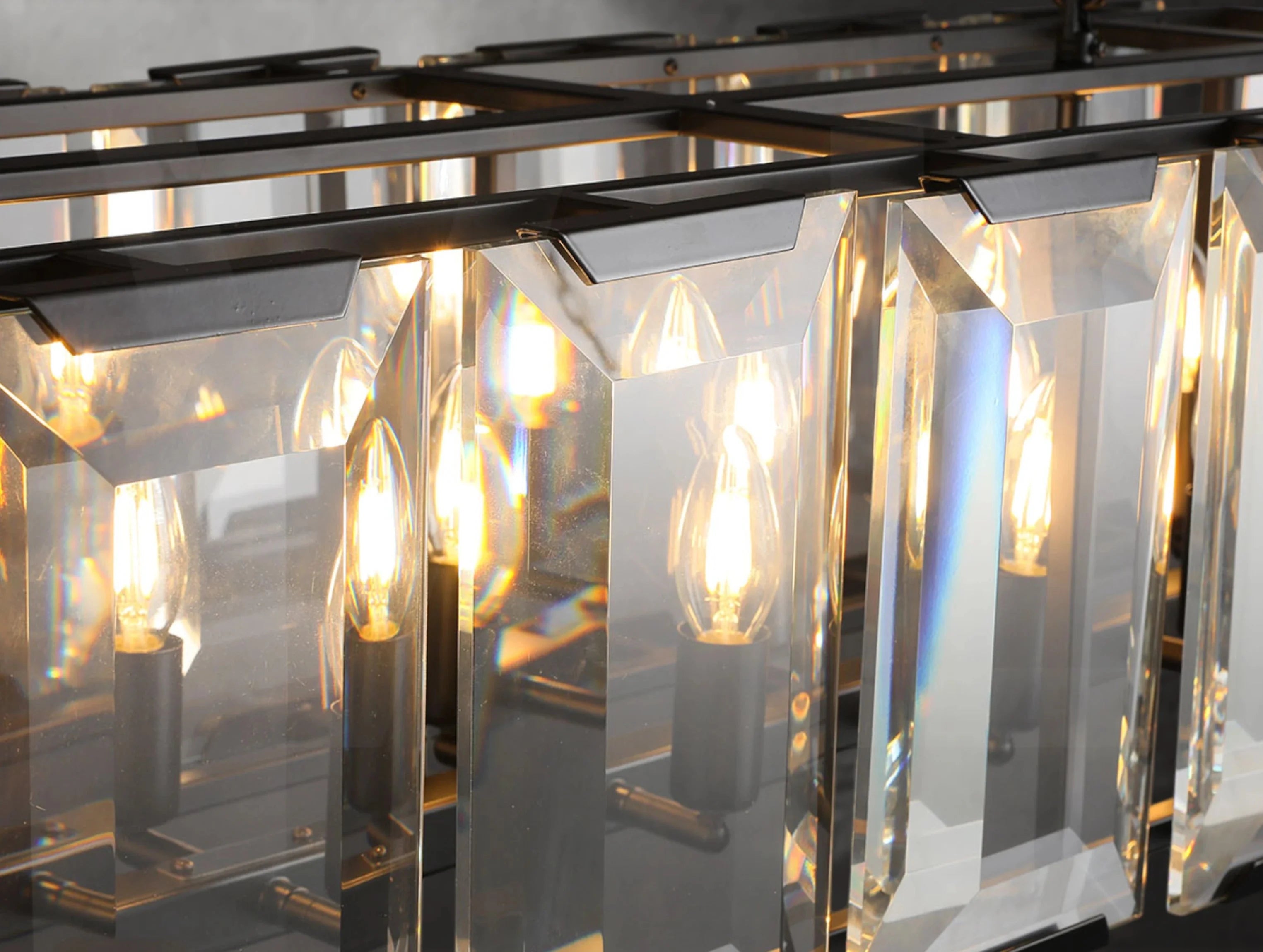 Valonne Crystal Rectangular Chandelier ZELNO LIGHTING