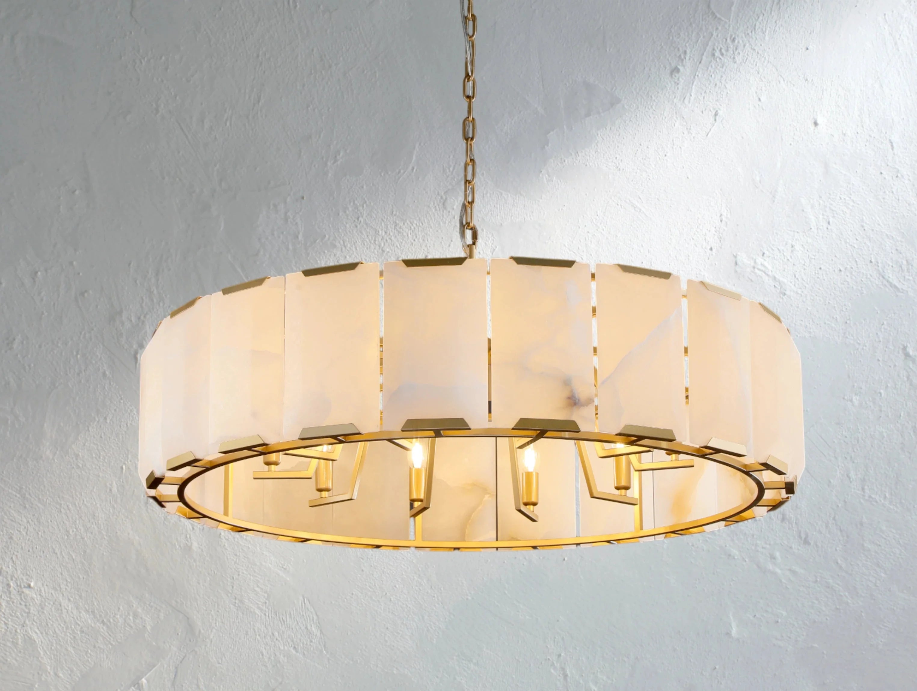Valonne Calcite Round Chandelier ZELNO LIGHTING