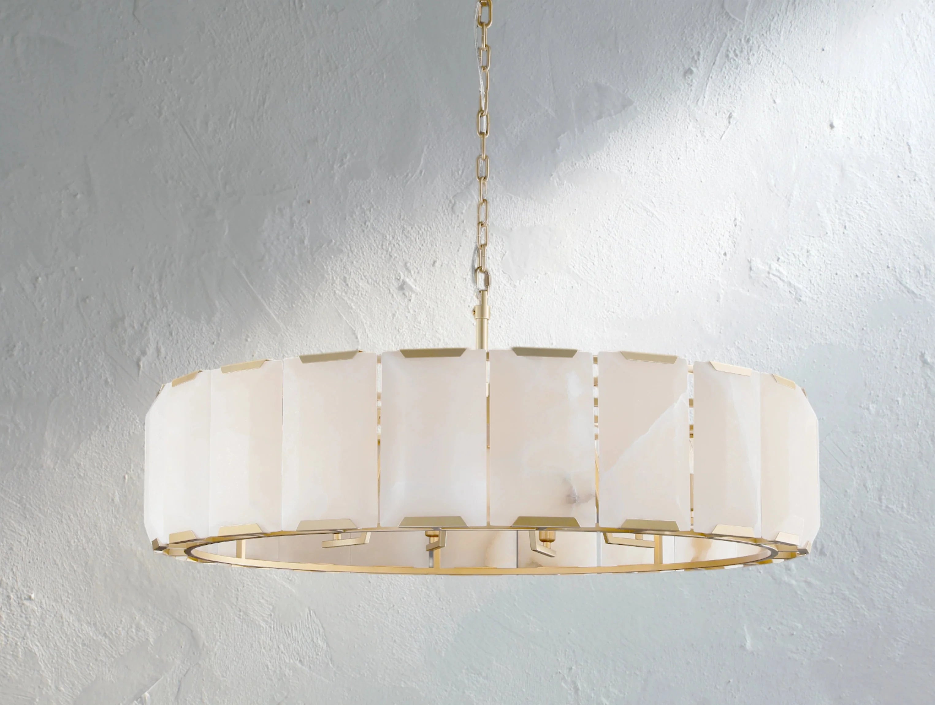 Valonne Calcite Round Chandelier ZELNO LIGHTING