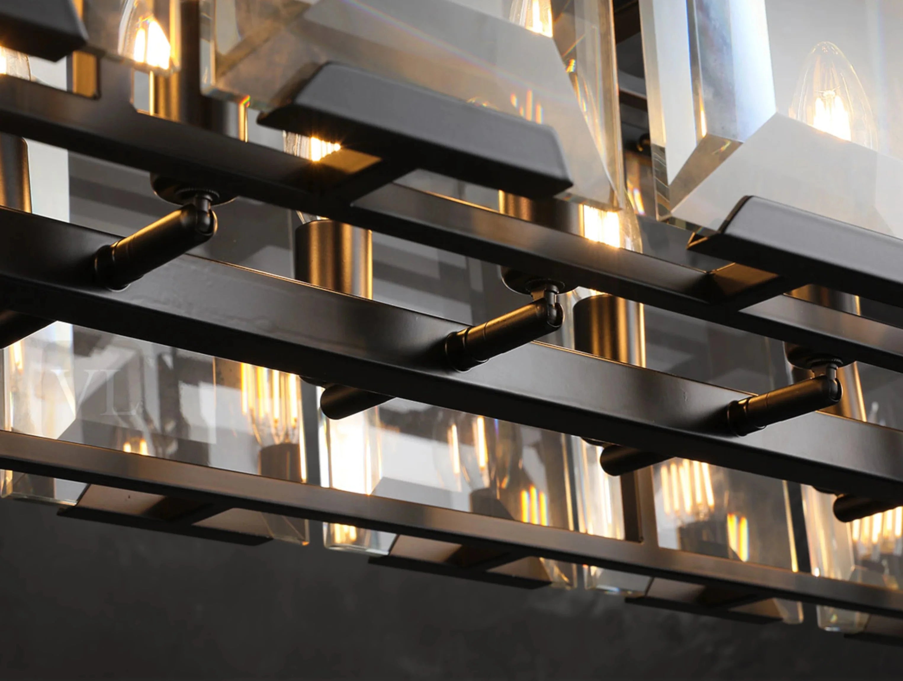 Valonne Crystal Rectangular Chandelier ZELNO LIGHTING