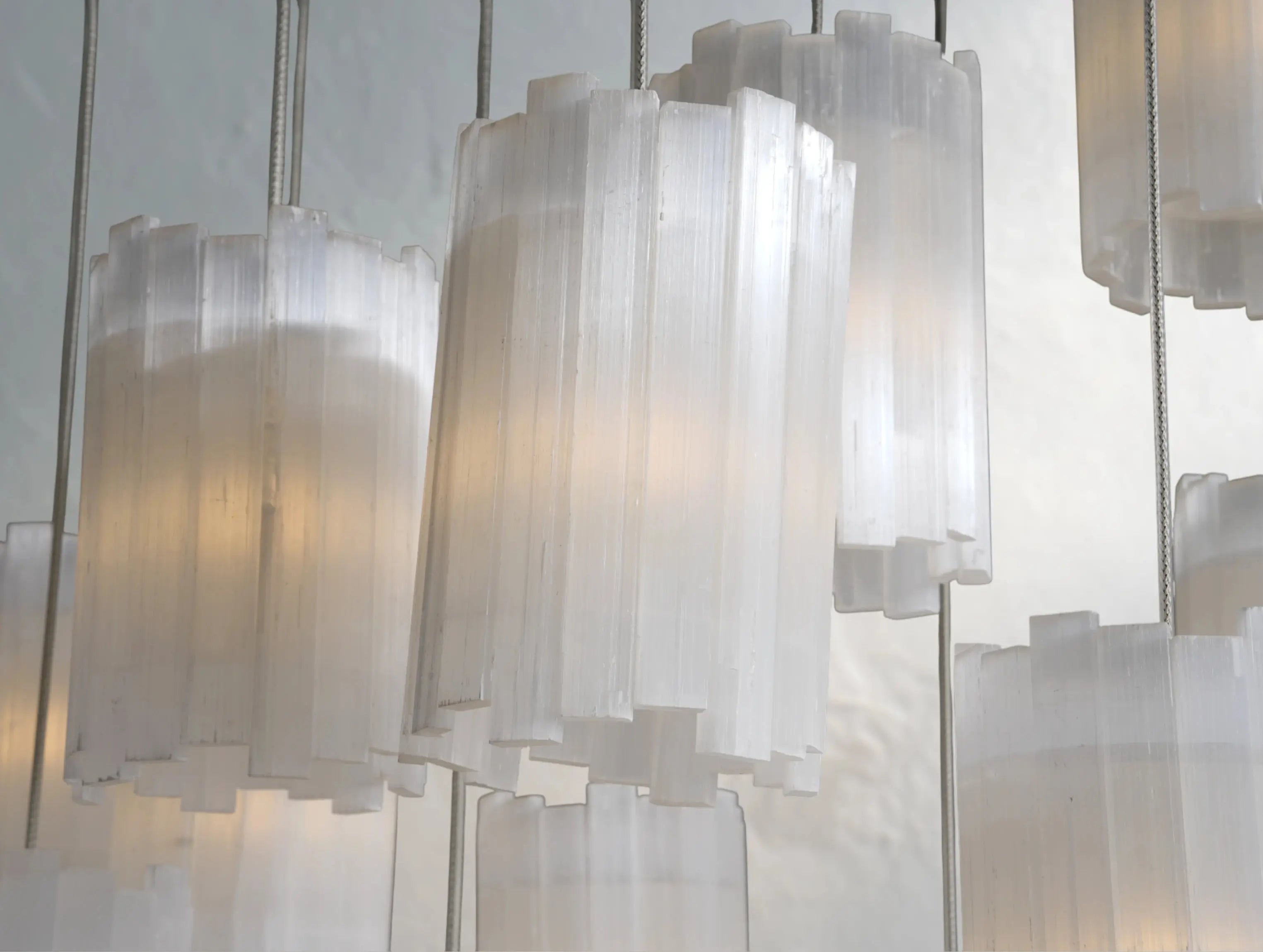 Jaina Selenite Rectangular Chandelier ZELNO LIGHTING