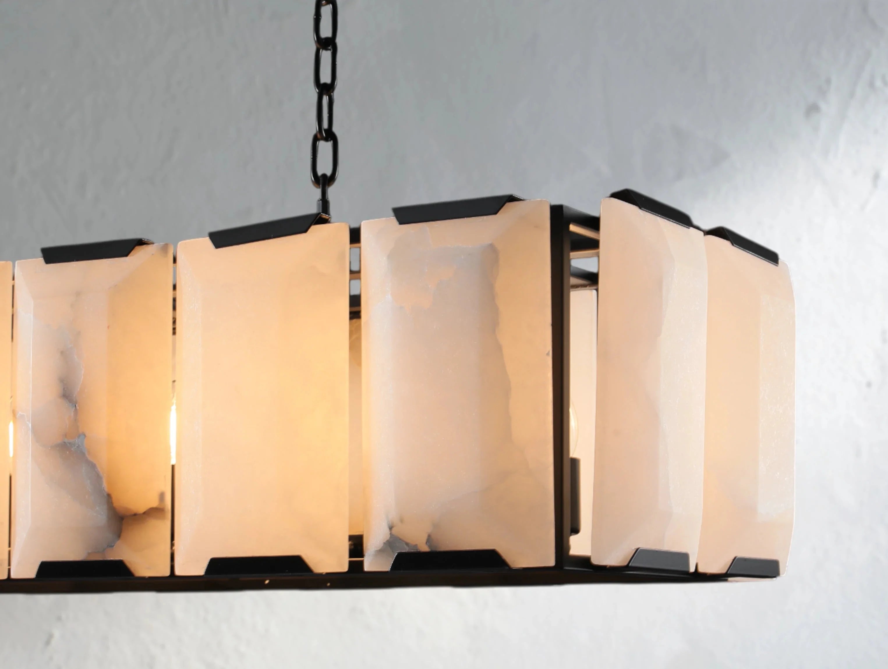 Valonne Calcite Rectangular Chandelier ZELNO LIGHTING