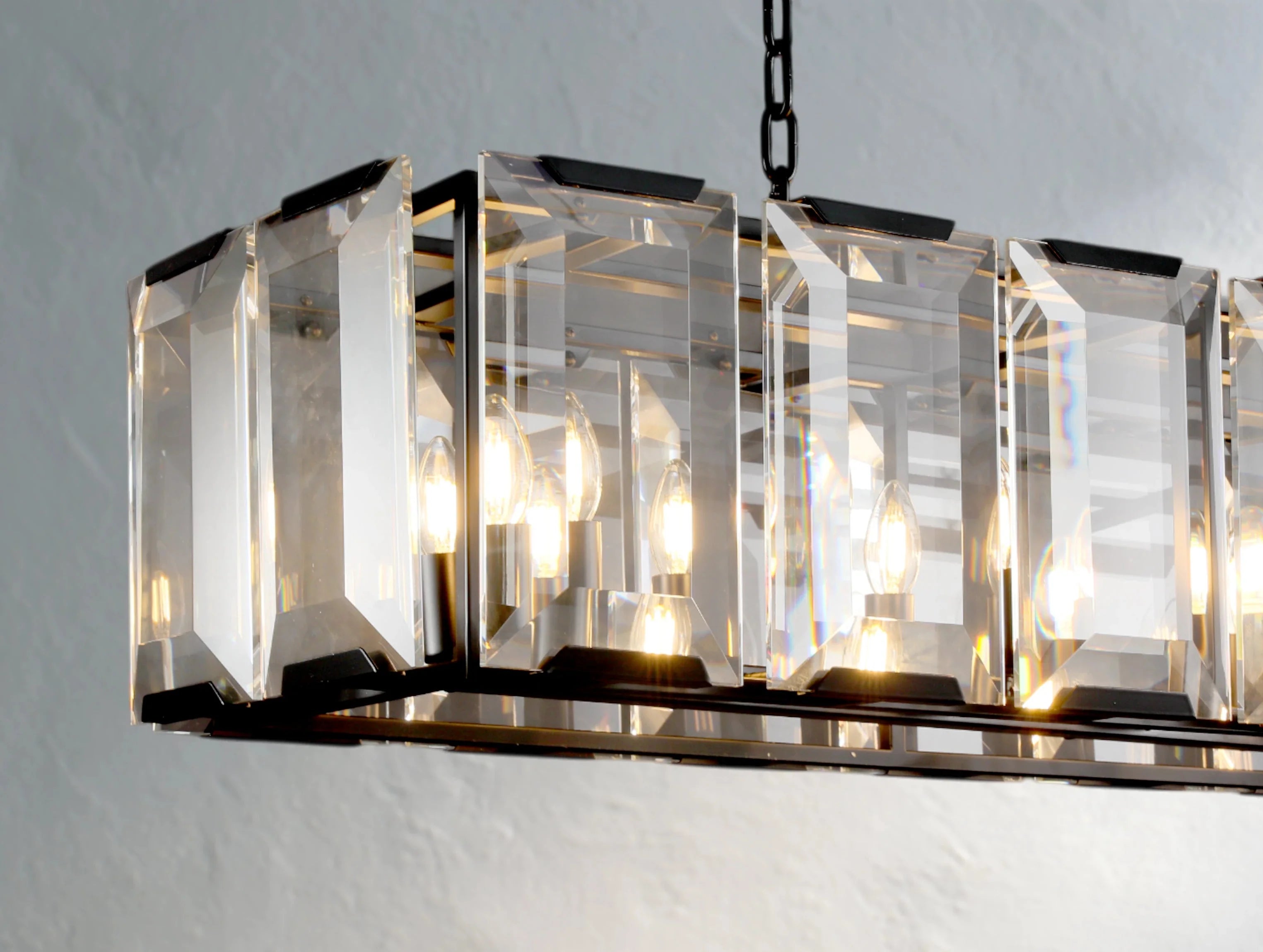 Valonne Crystal Rectangular Chandelier ZELNO LIGHTING