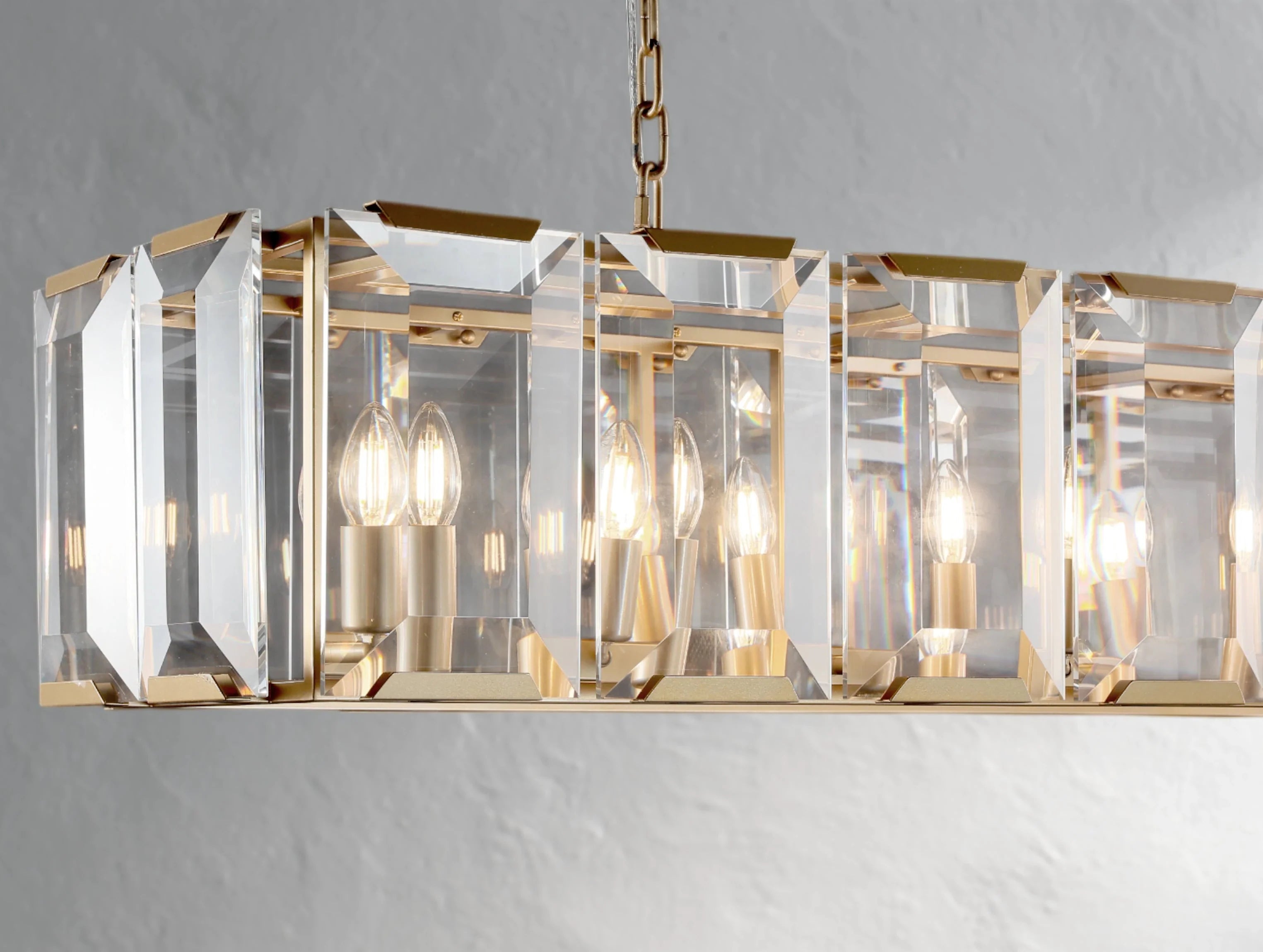 Valonne Crystal Rectangular Chandelier ZELNO LIGHTING