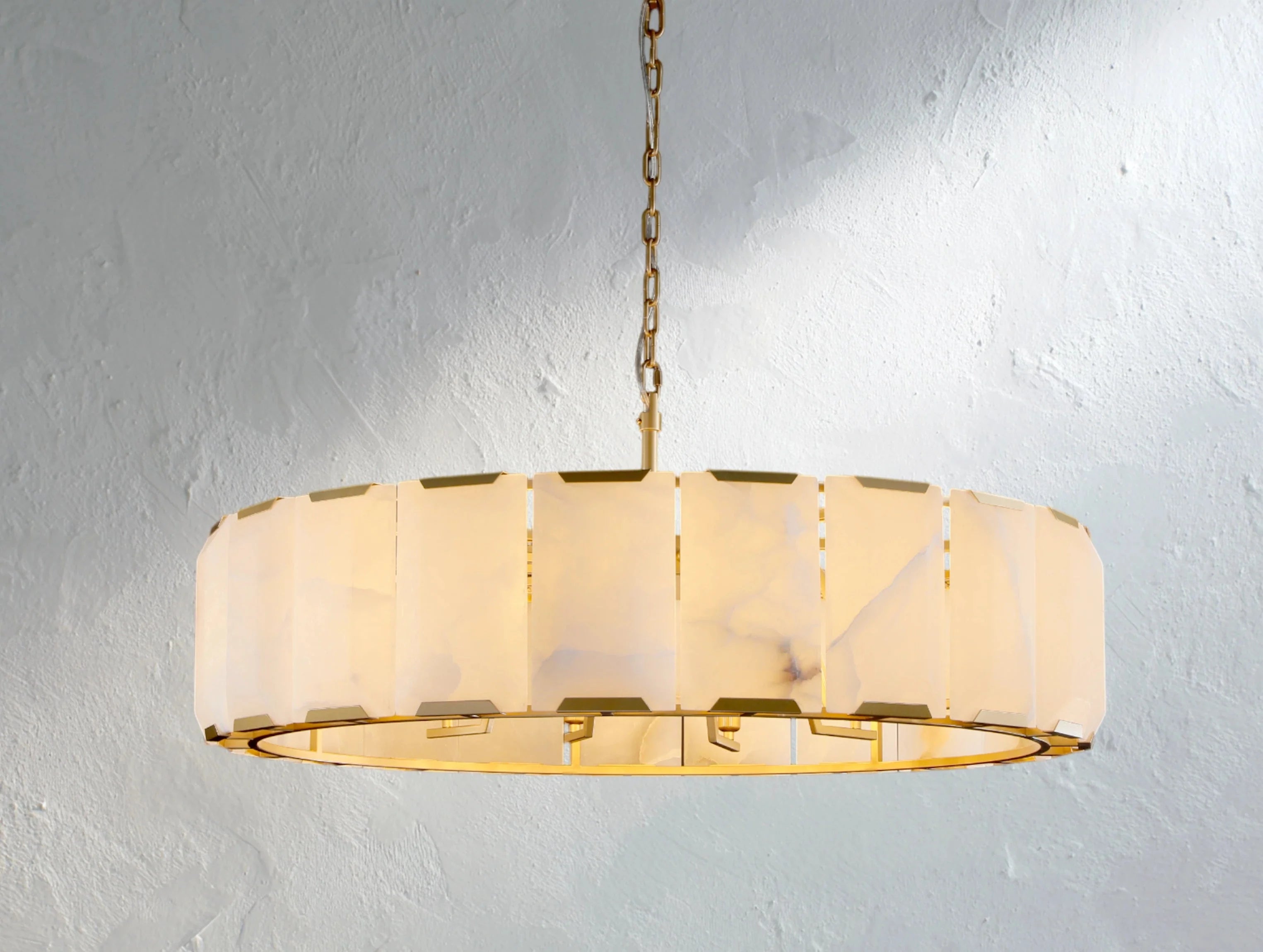 Valonne Calcite Round Chandelier ZELNO LIGHTING