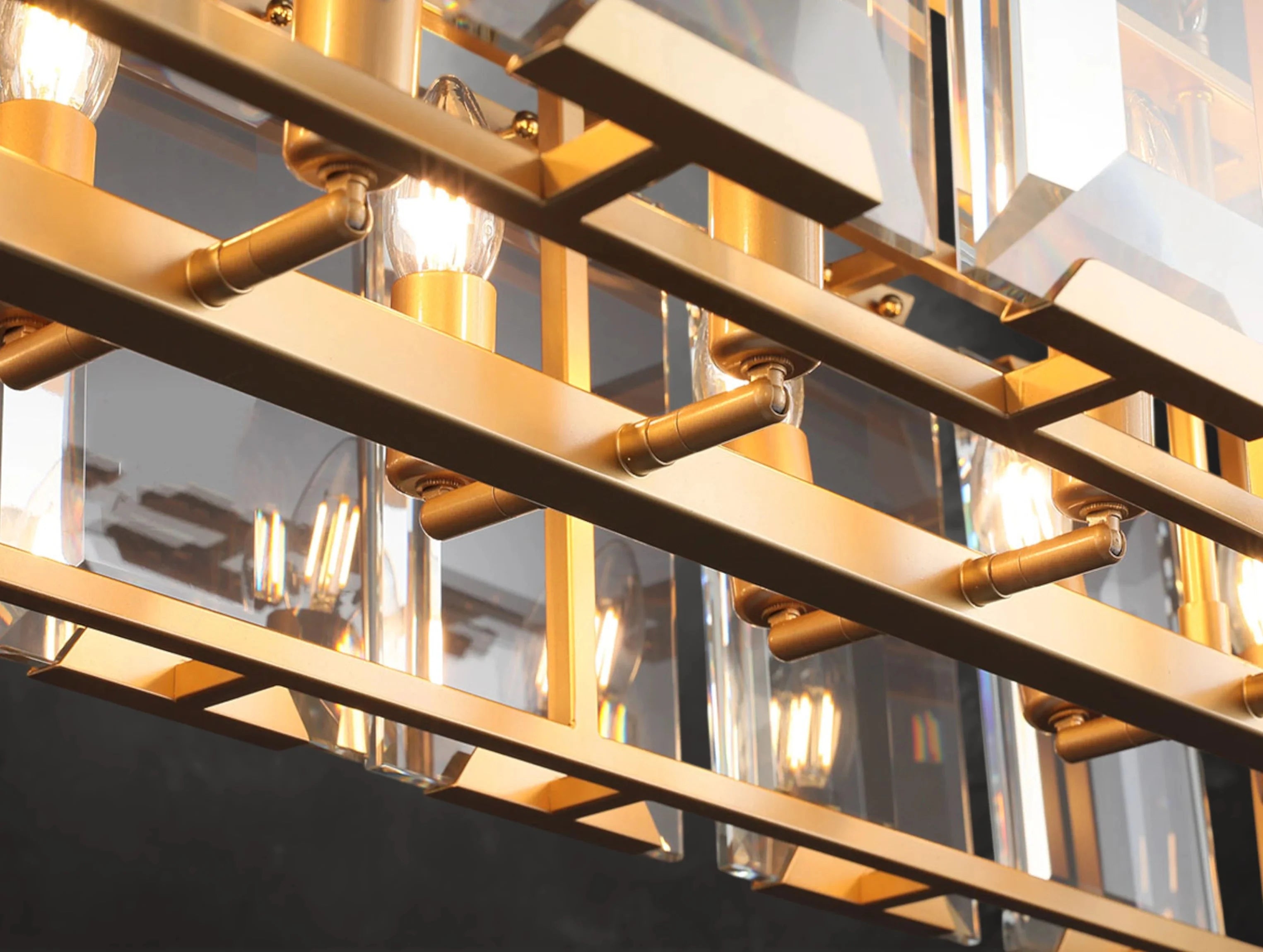 Valonne Crystal Rectangular Chandelier ZELNO LIGHTING