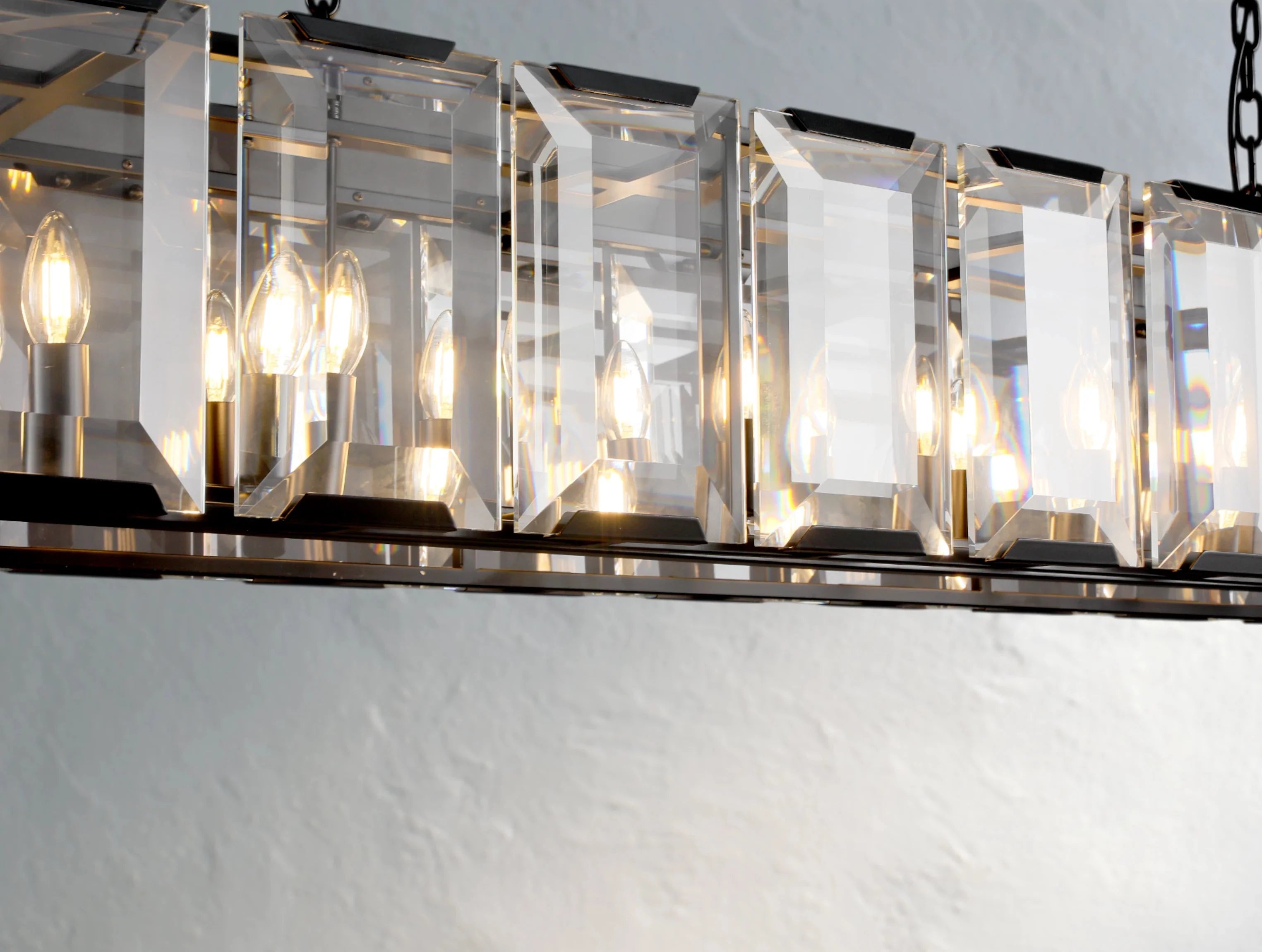 Valonne Crystal Rectangular Chandelier ZELNO LIGHTING