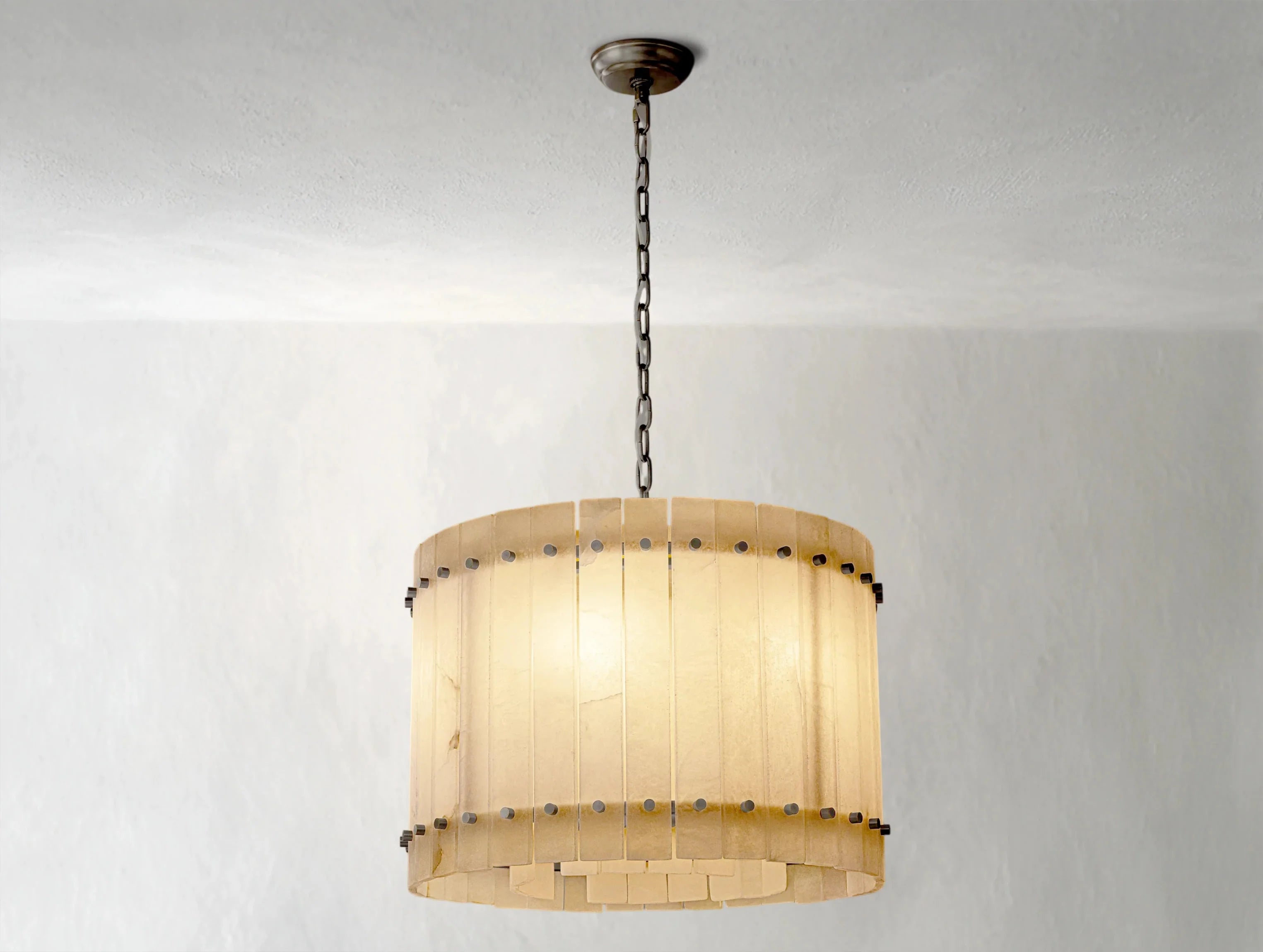 Royce Alabaster Round Chandelier ZELNO LIGHTING