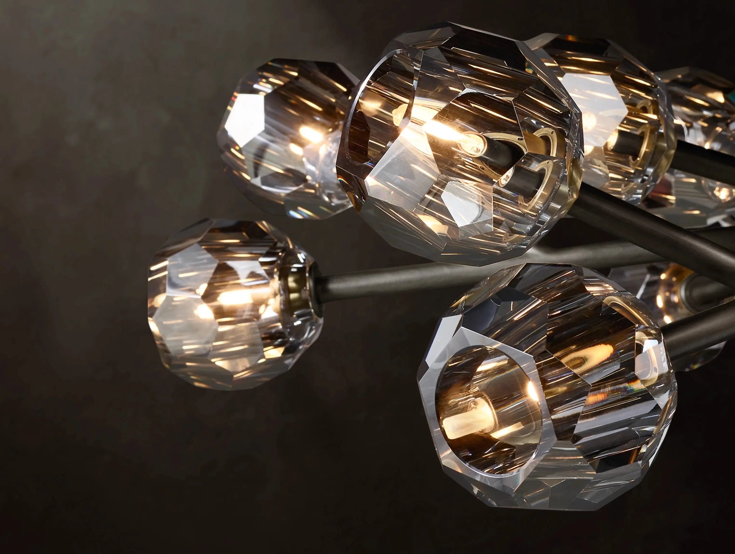 Orbital Cristal Glass Round Chandelier ZELNO LIGHTING