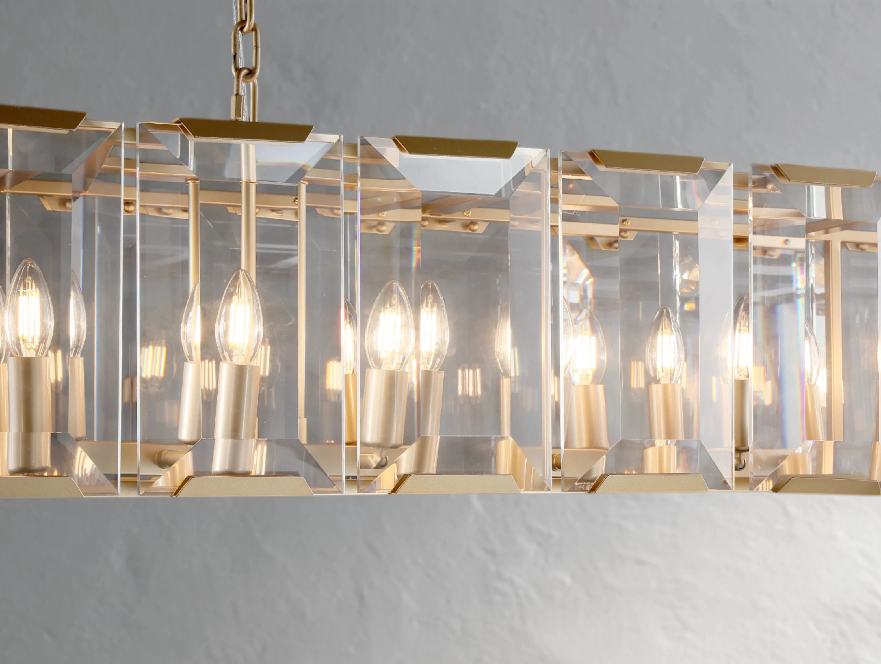 Valonne Crystal Rectangular Chandelier ZELNO LIGHTING