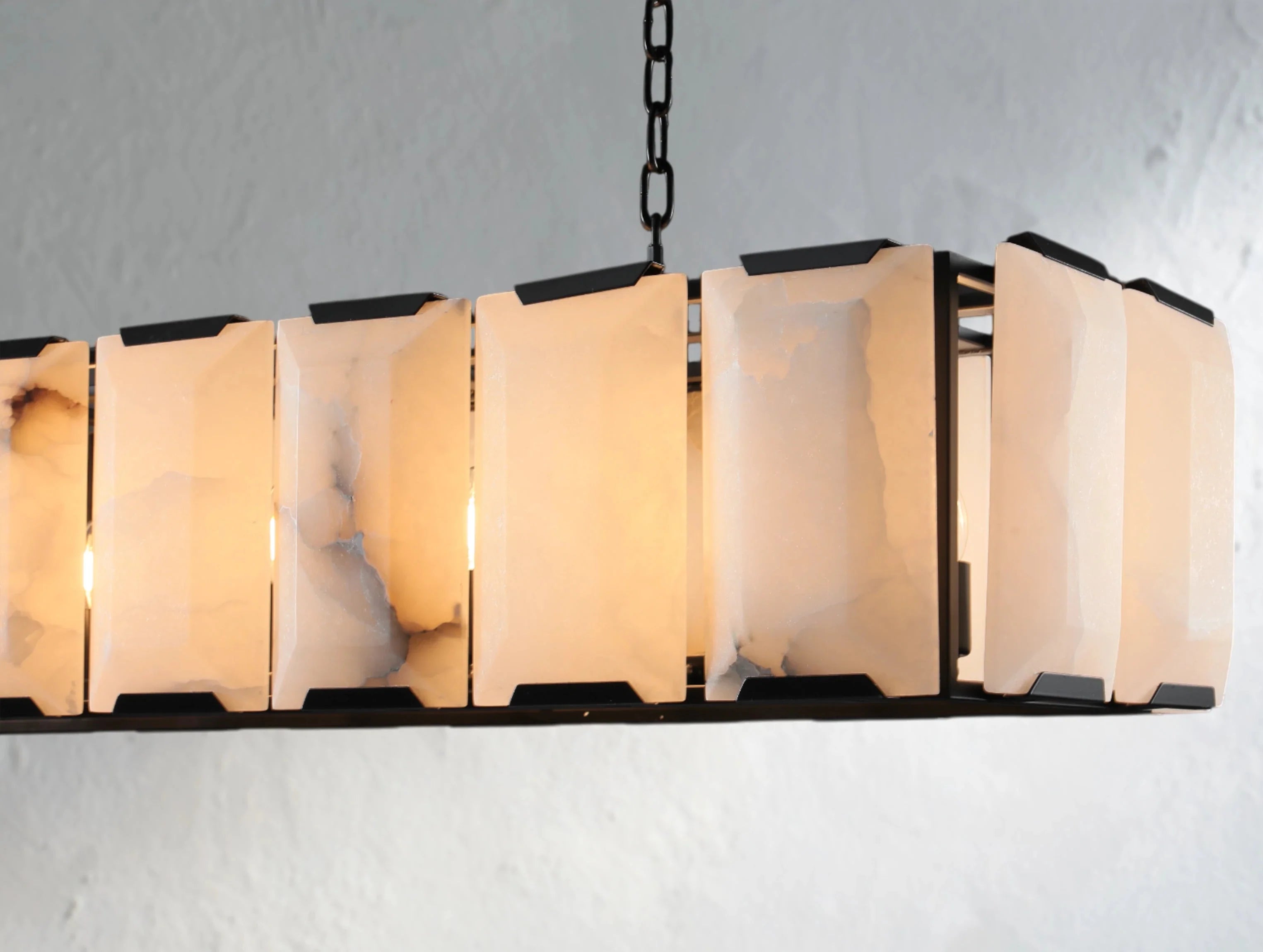 Valonne Calcite Rectangular Chandelier ZELNO LIGHTING