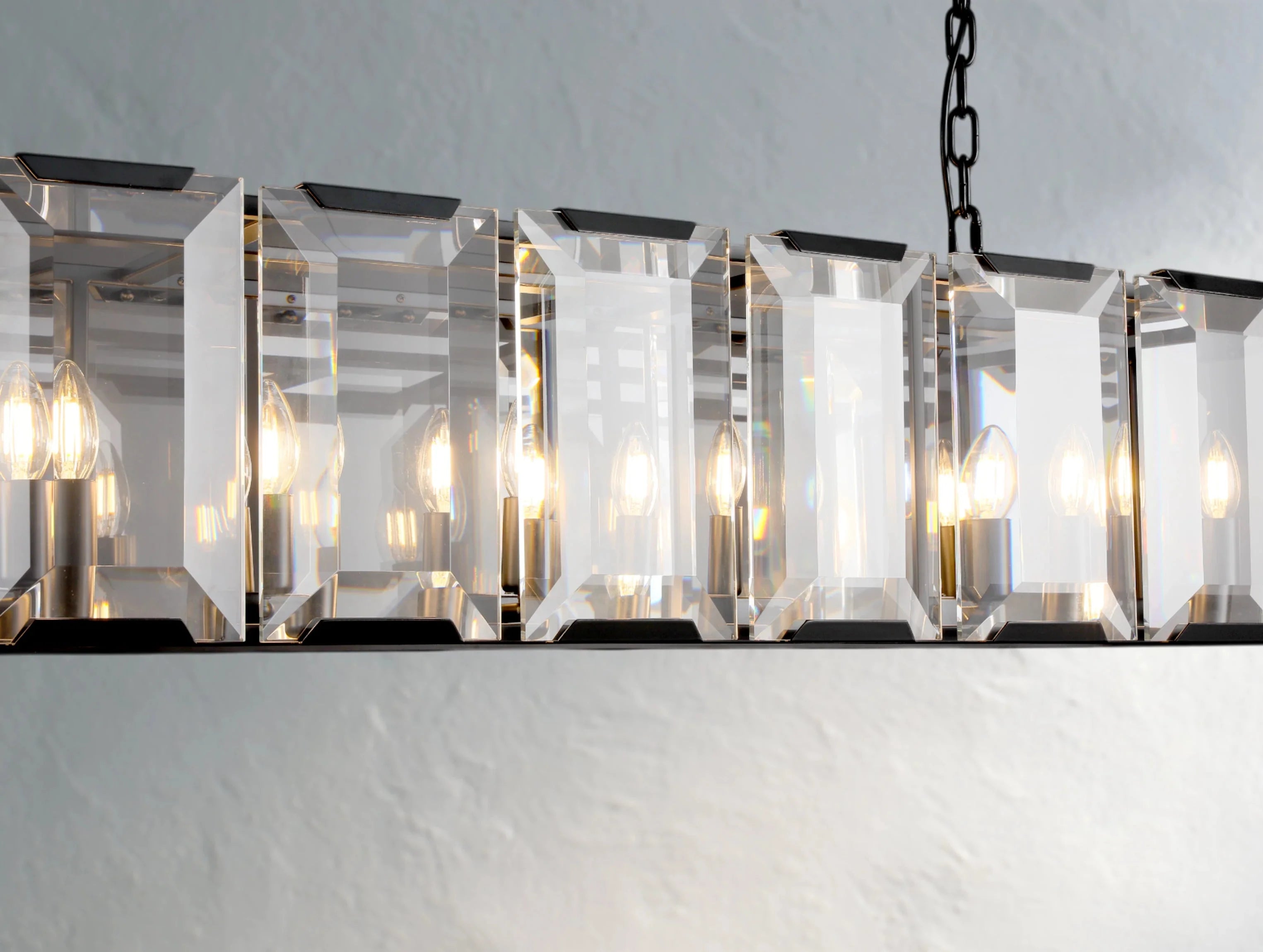 Valonne Crystal Rectangular Chandelier ZELNO LIGHTING