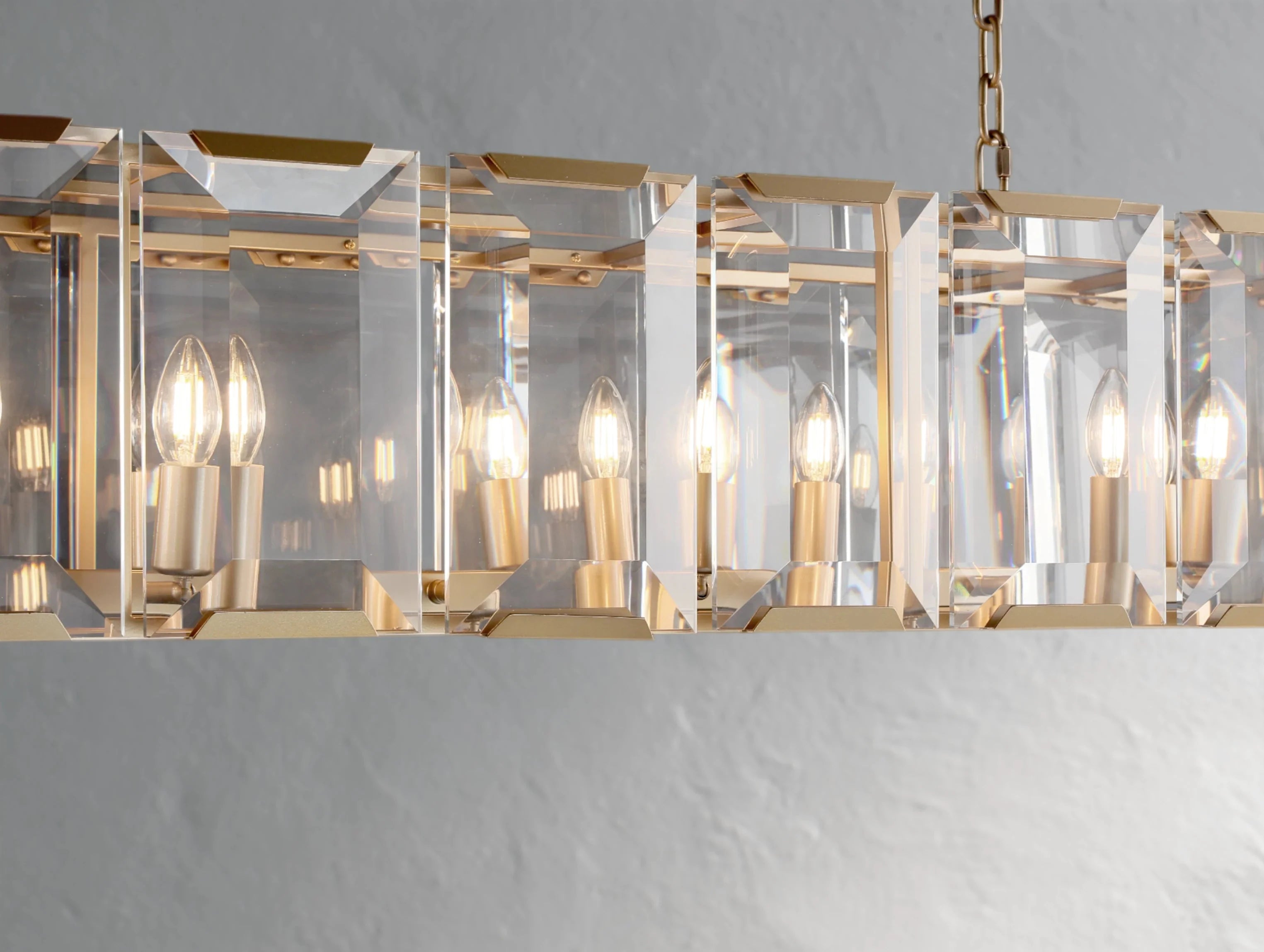 Valonne Crystal Rectangular Chandelier ZELNO LIGHTING