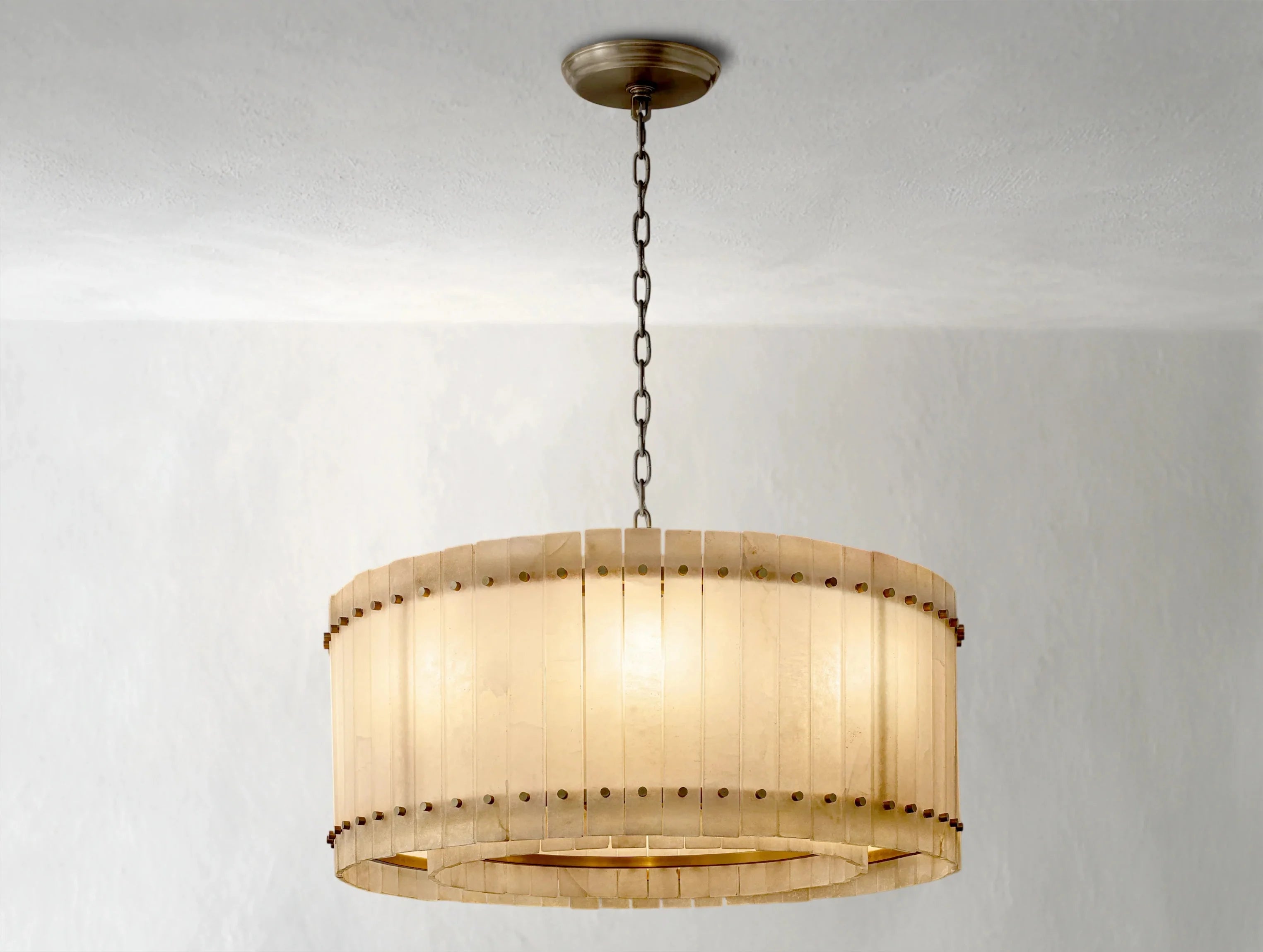 Royce Alabaster Round Chandelier ZELNO LIGHTING