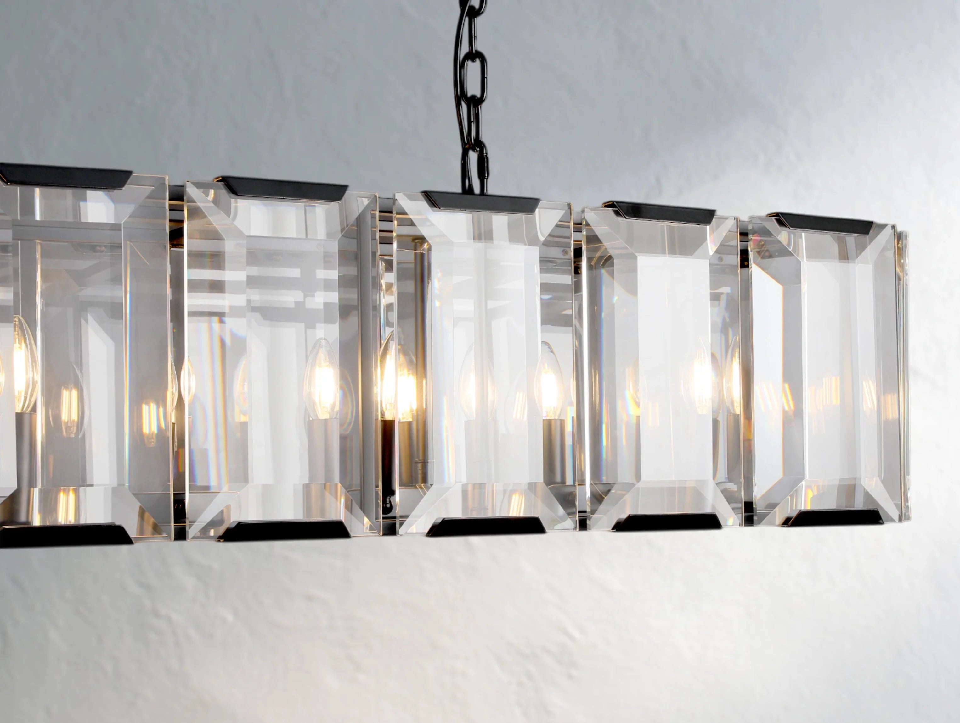 Valonne Crystal Rectangular Chandelier ZELNO LIGHTING