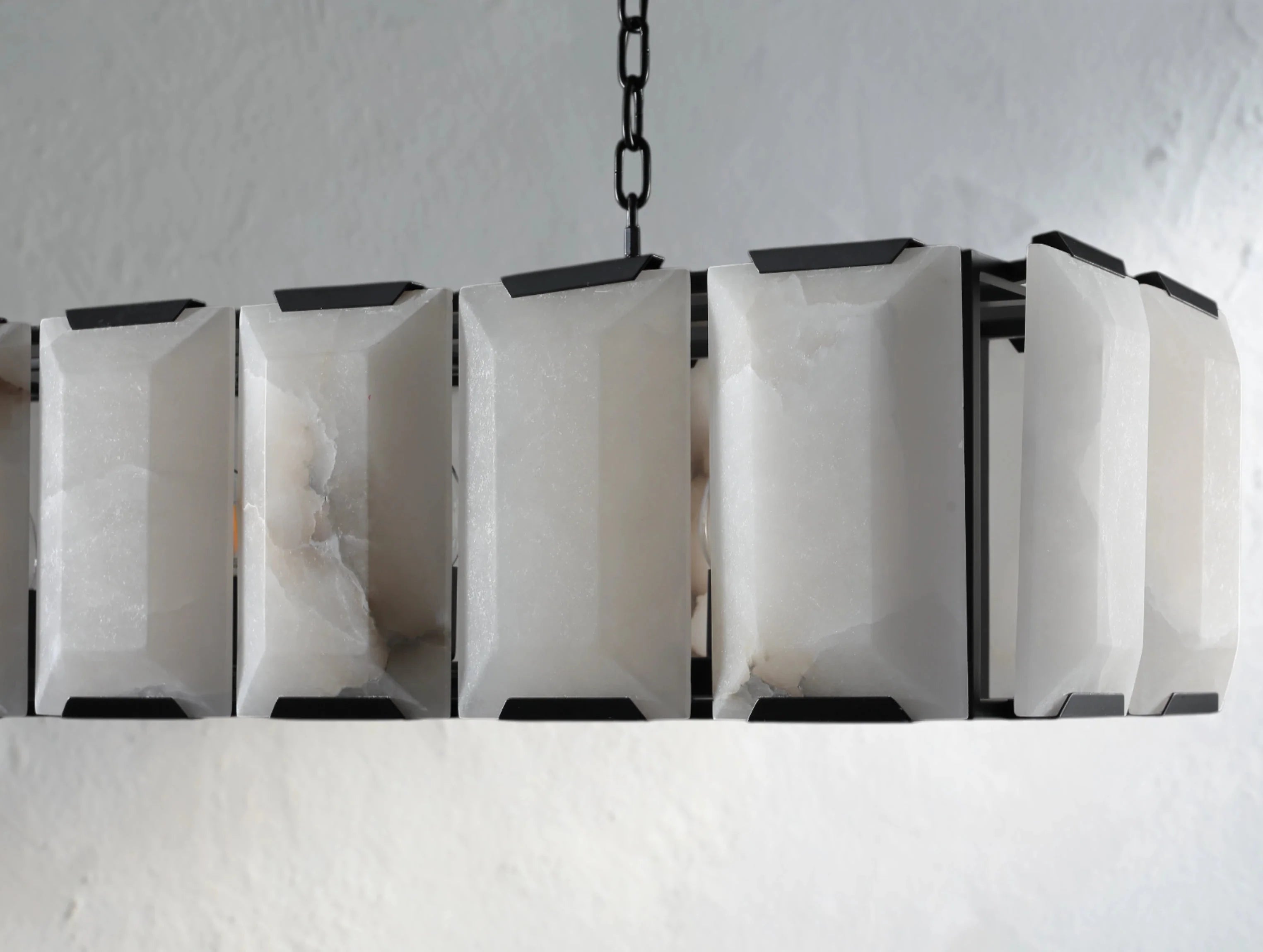 Valonne Calcite Rectangular Chandelier ZELNO LIGHTING