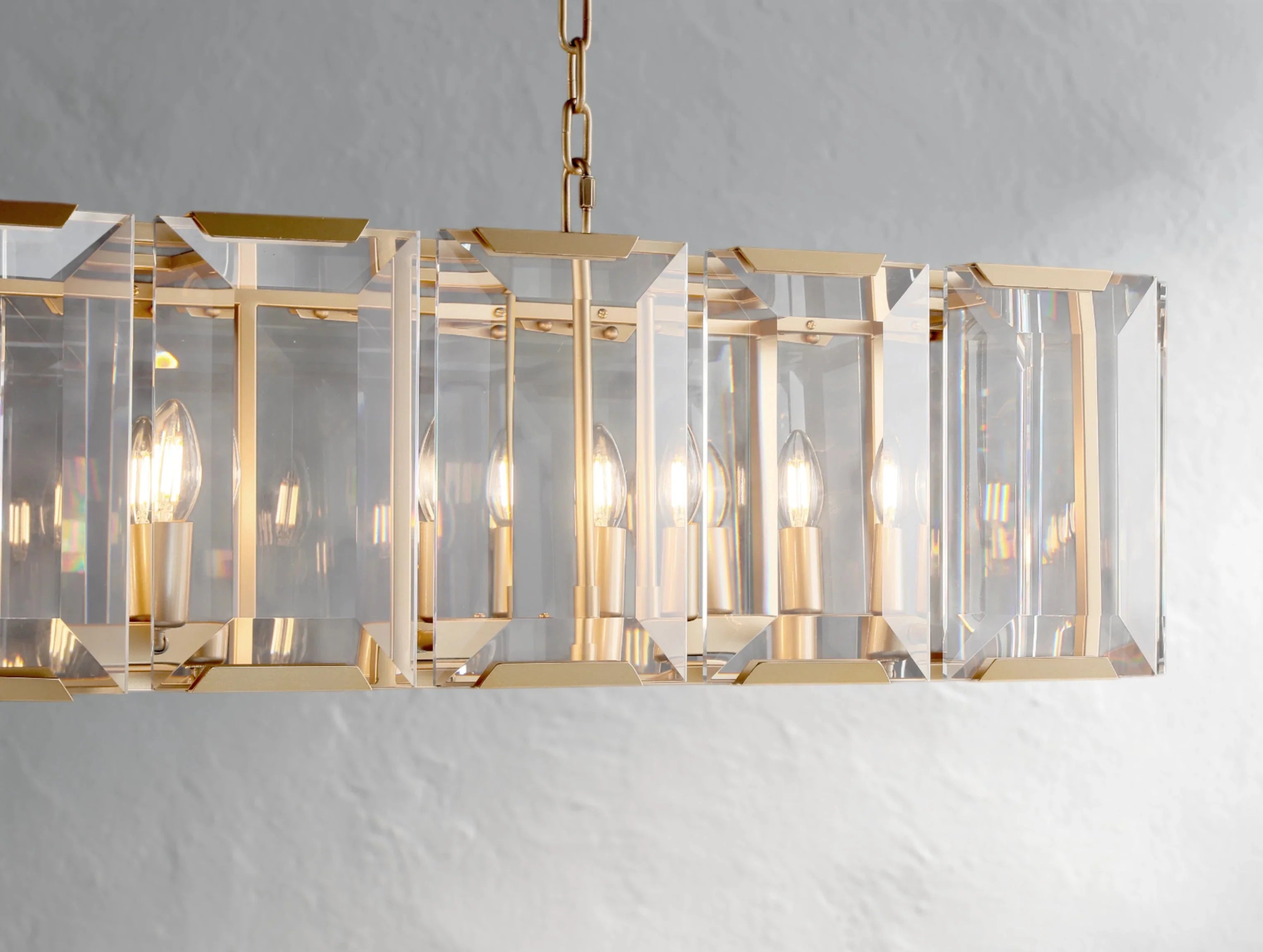 Valonne Crystal Rectangular Chandelier ZELNO LIGHTING