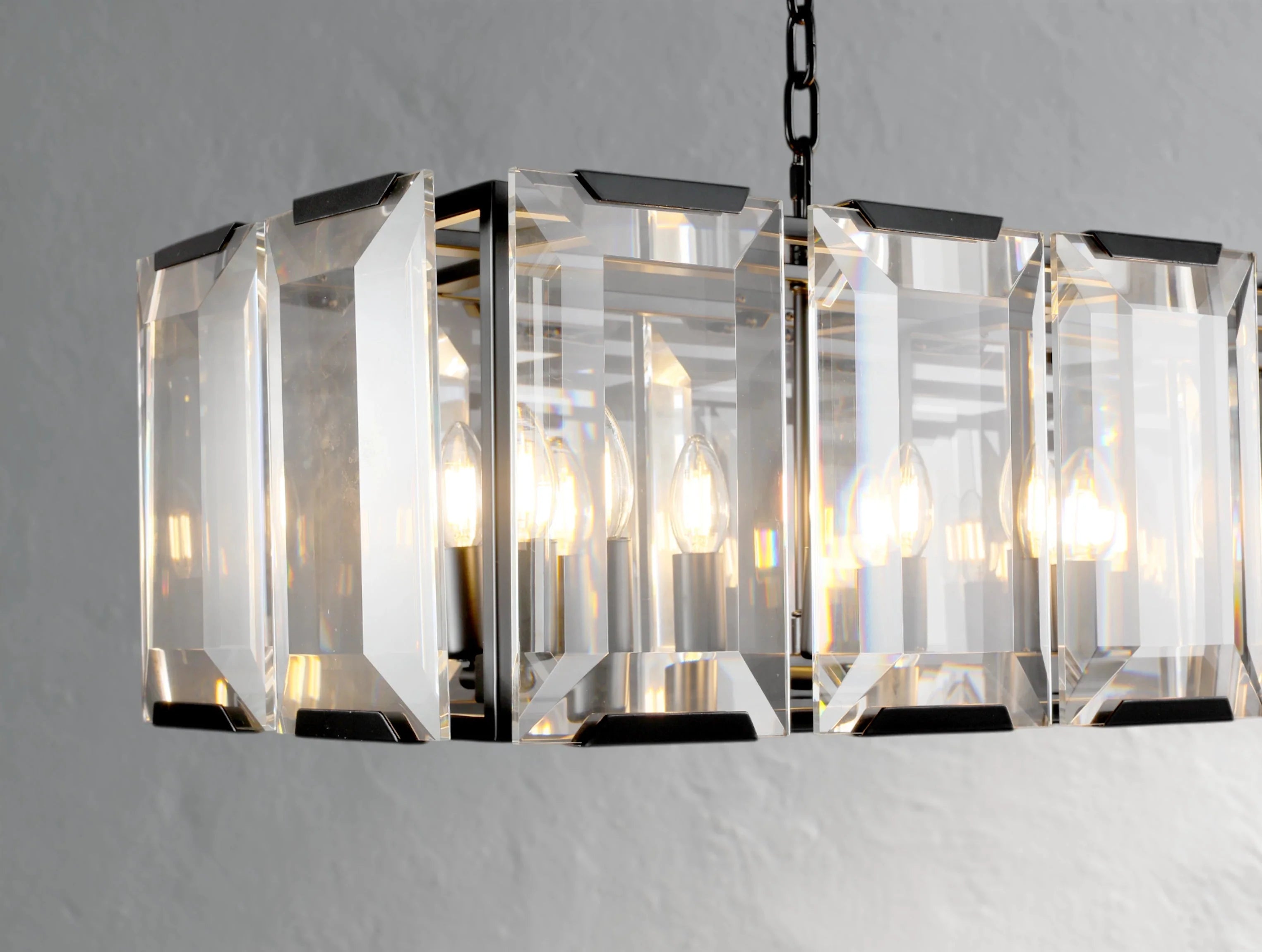 Valonne Crystal Rectangular Chandelier ZELNO LIGHTING