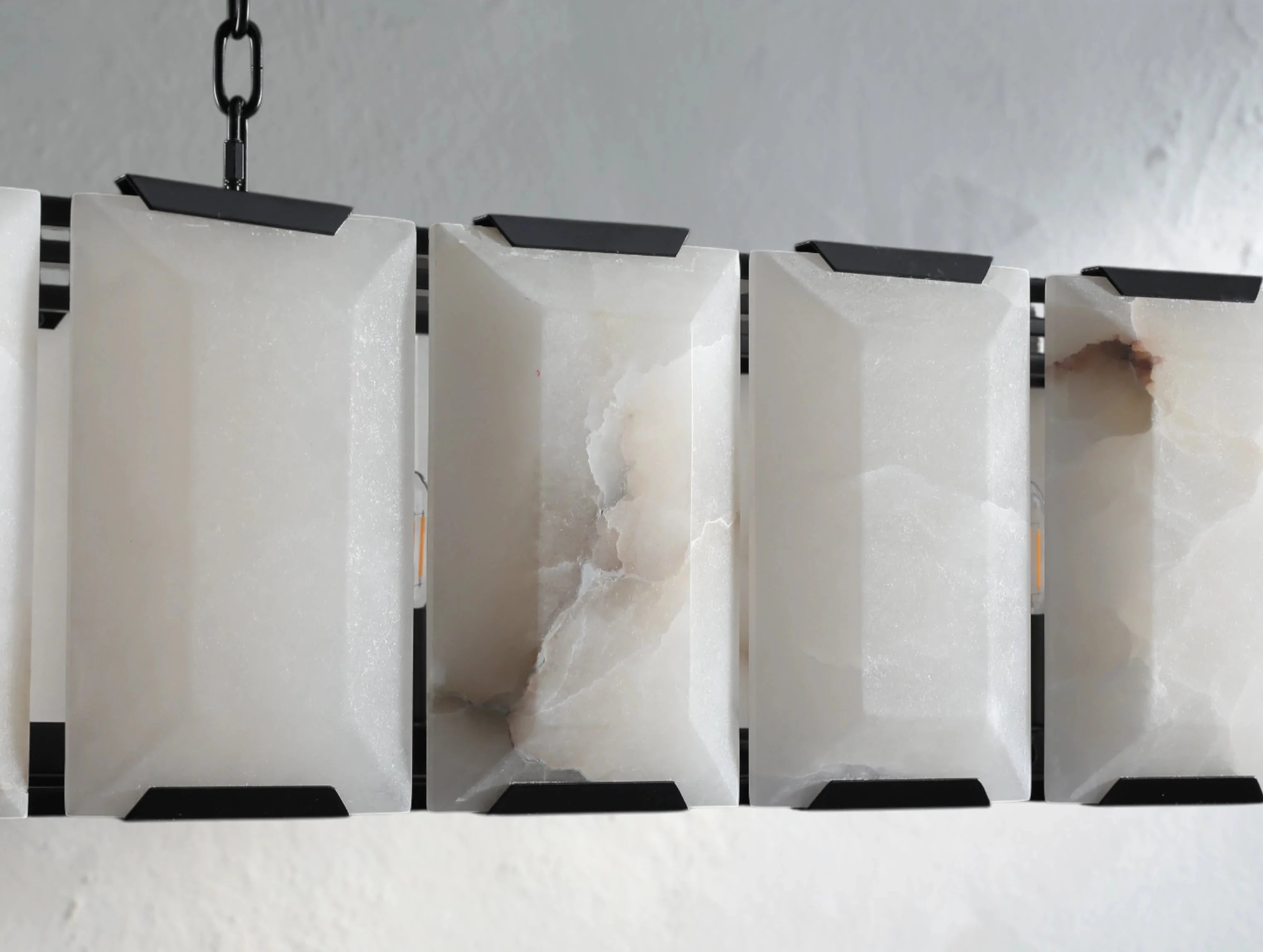 Valonne Calcite Rectangular Chandelier ZELNO LIGHTING