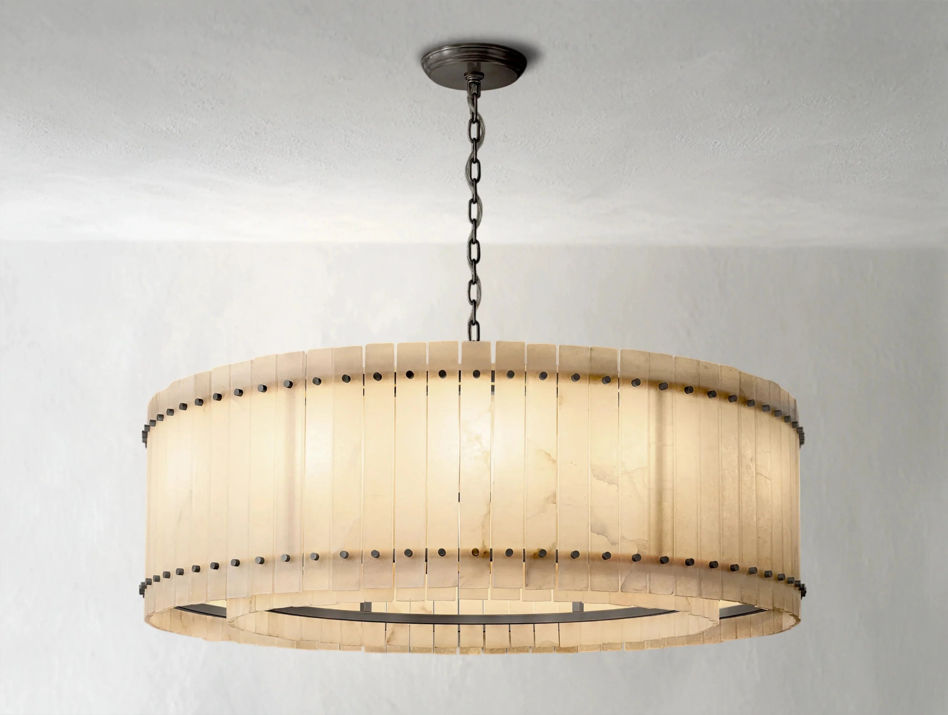 Royce Alabaster Round Chandelier ZELNO LIGHTING