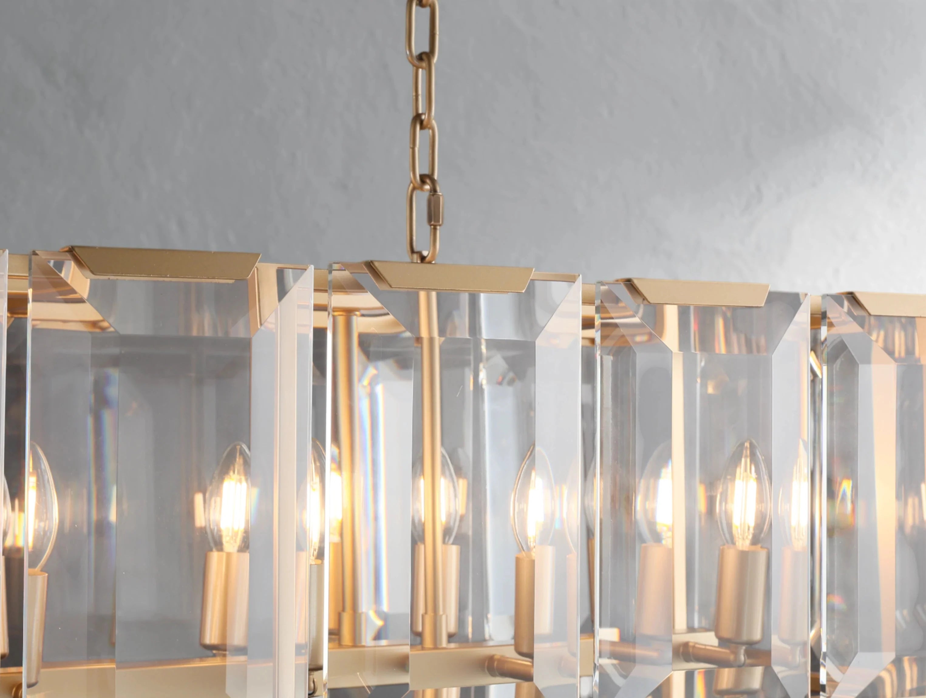 Valonne Crystal Rectangular Chandelier ZELNO LIGHTING