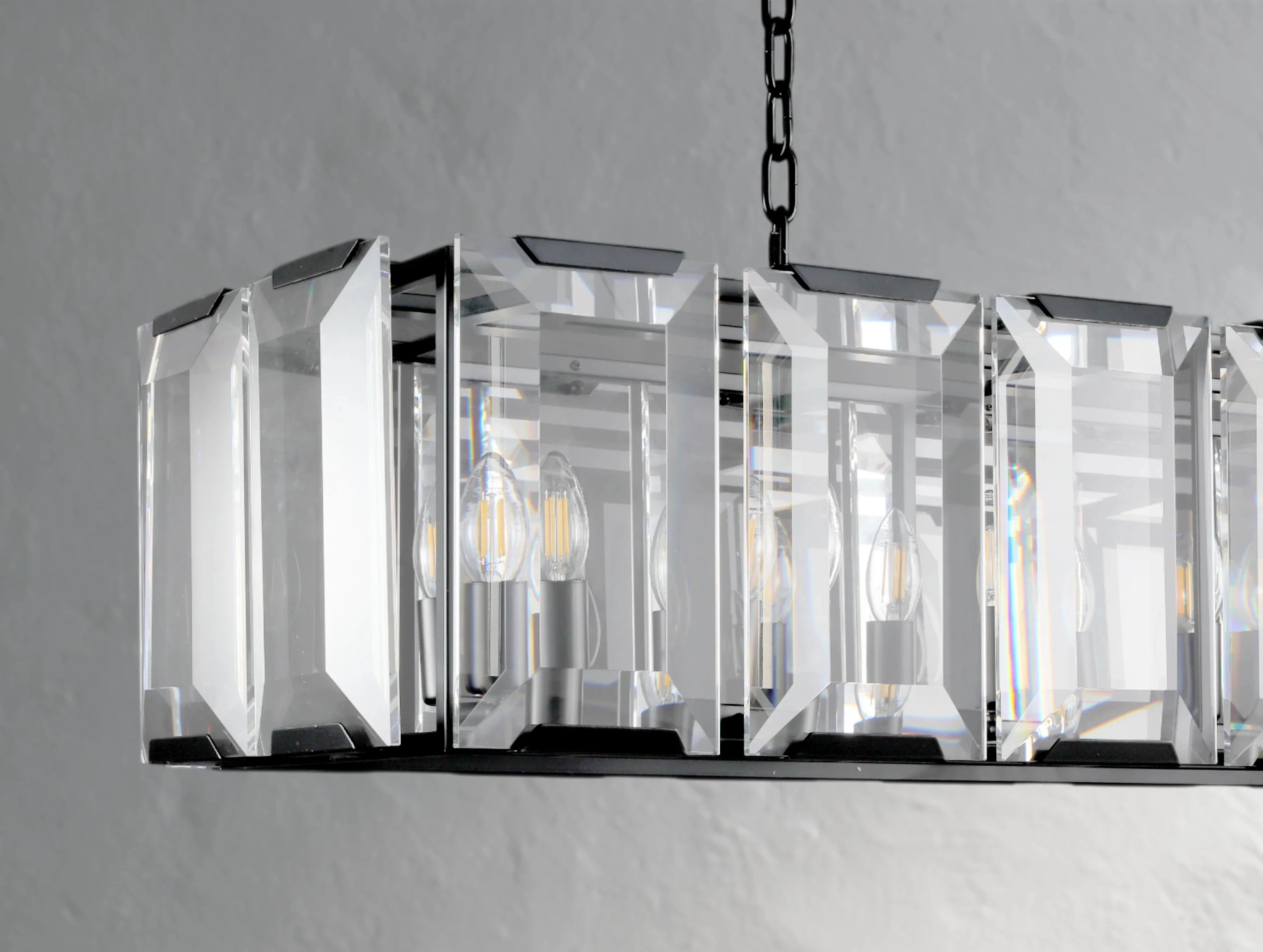 Valonne Crystal Rectangular Chandelier ZELNO LIGHTING