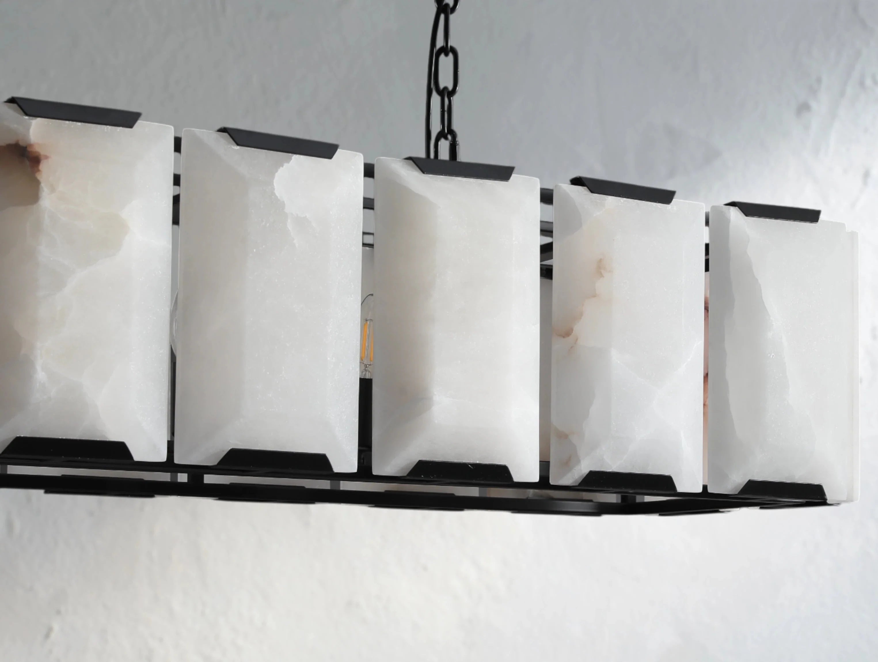 Valonne Calcite Rectangular Chandelier ZELNO LIGHTING