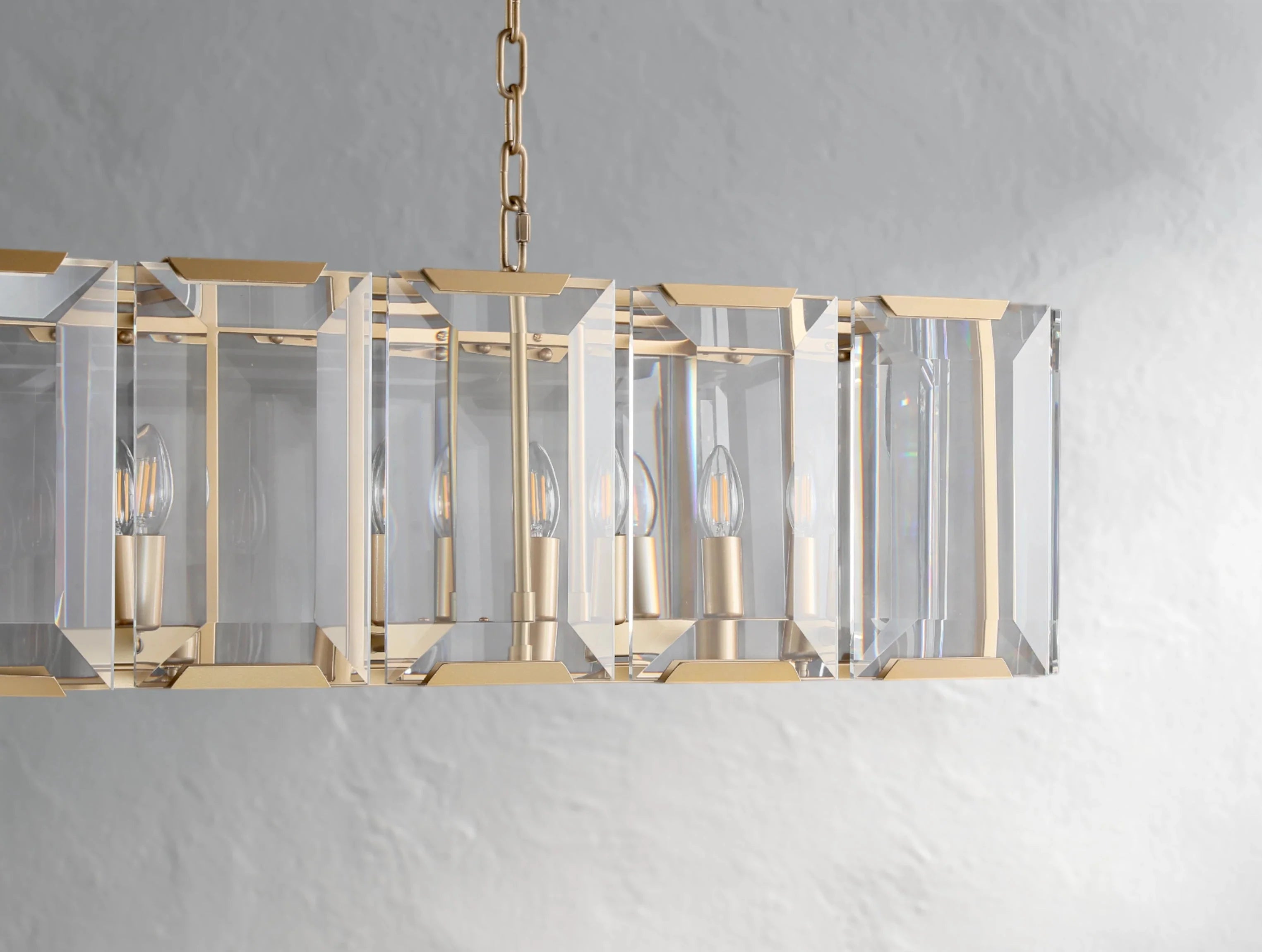 Valonne Crystal Rectangular Chandelier ZELNO LIGHTING