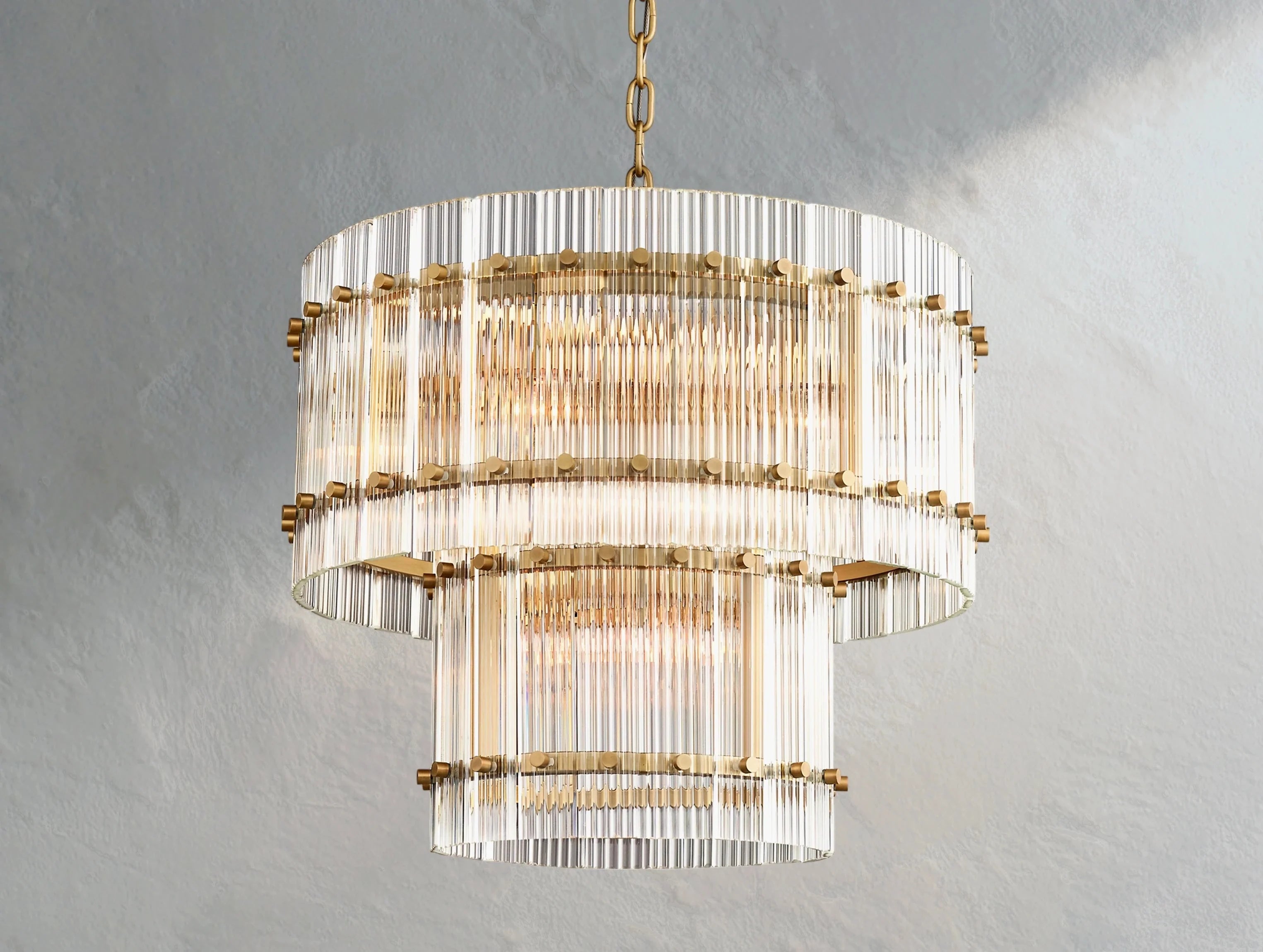 Royce Two-Tier Round Chandelier ZELNO LIGHTING