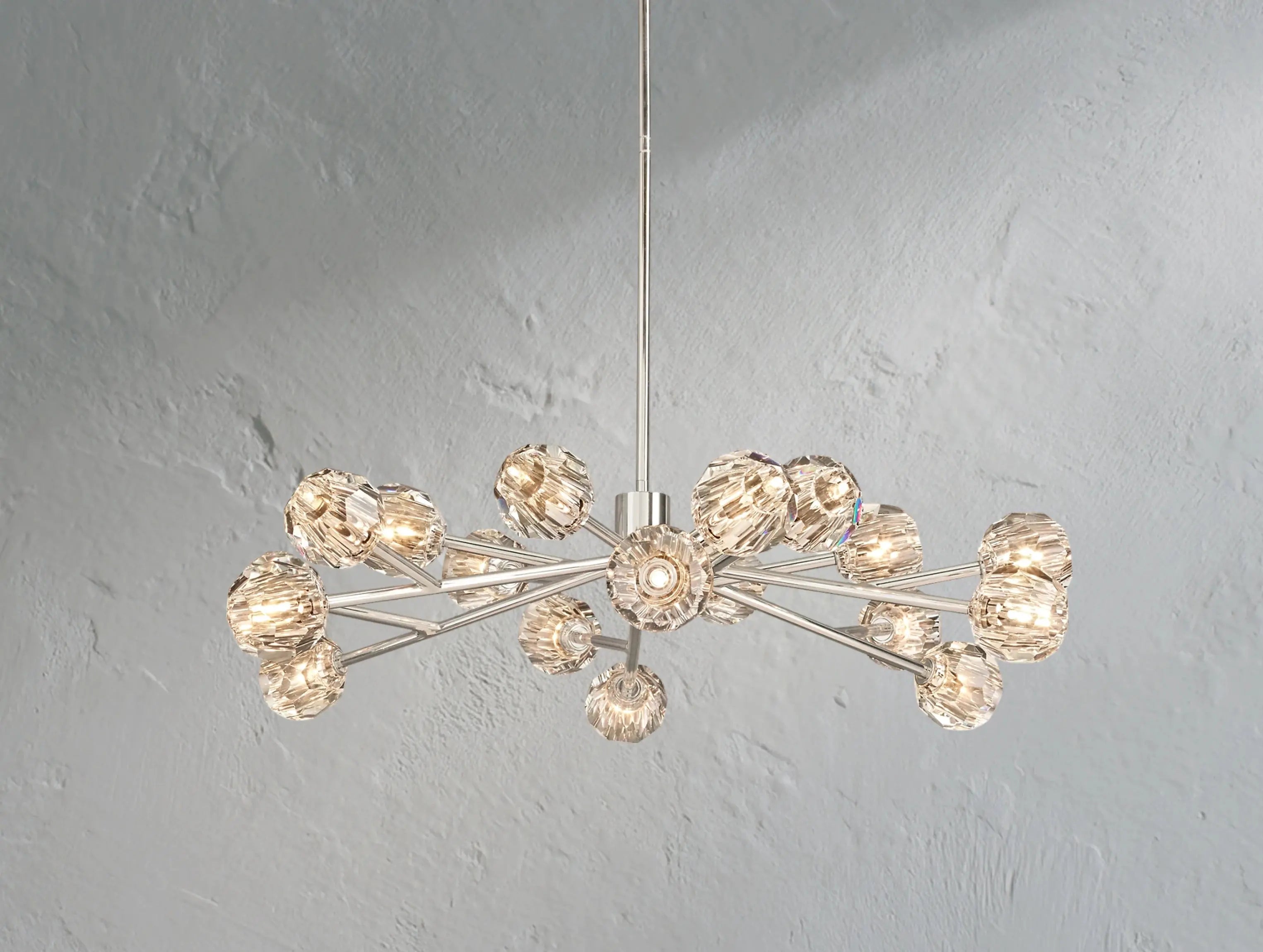 Orbital Cristal Glass Round Chandelier ZELNO LIGHTING
