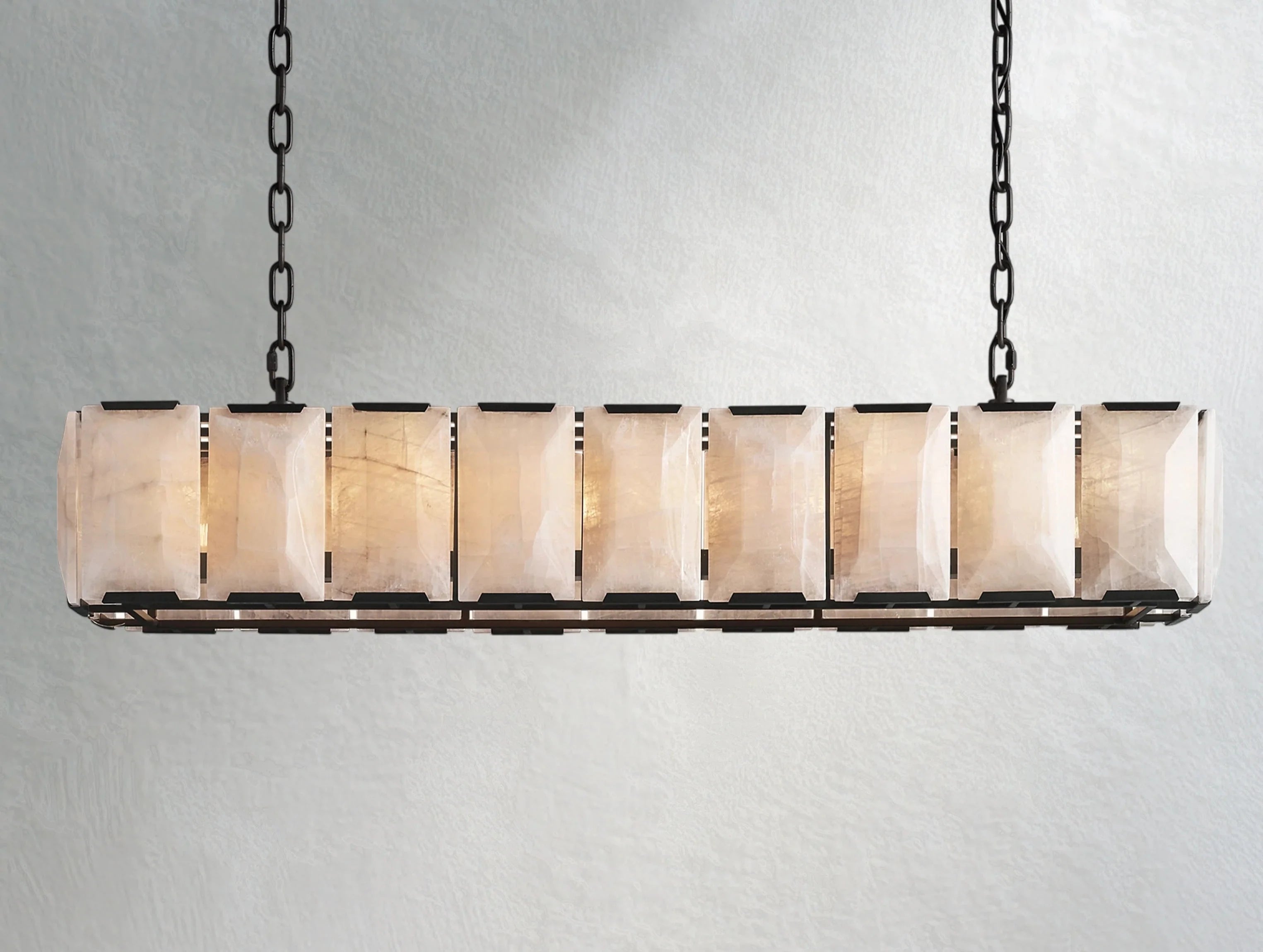 Valonne Calcite Rectangular Chandelier ZELNO LIGHTING