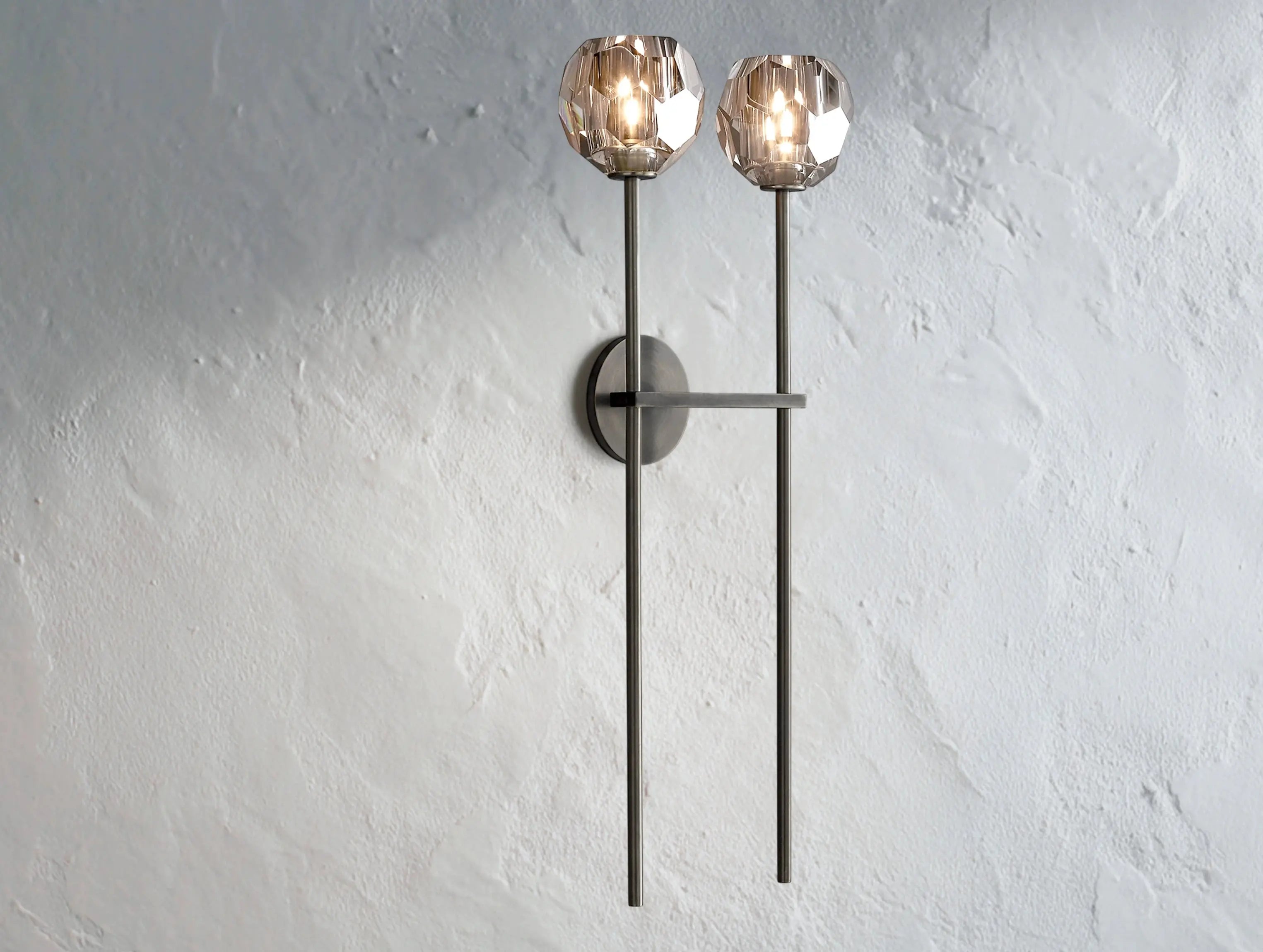 Orbital Cristal Glass Grand Double Sconce ZELNO LIGHTING