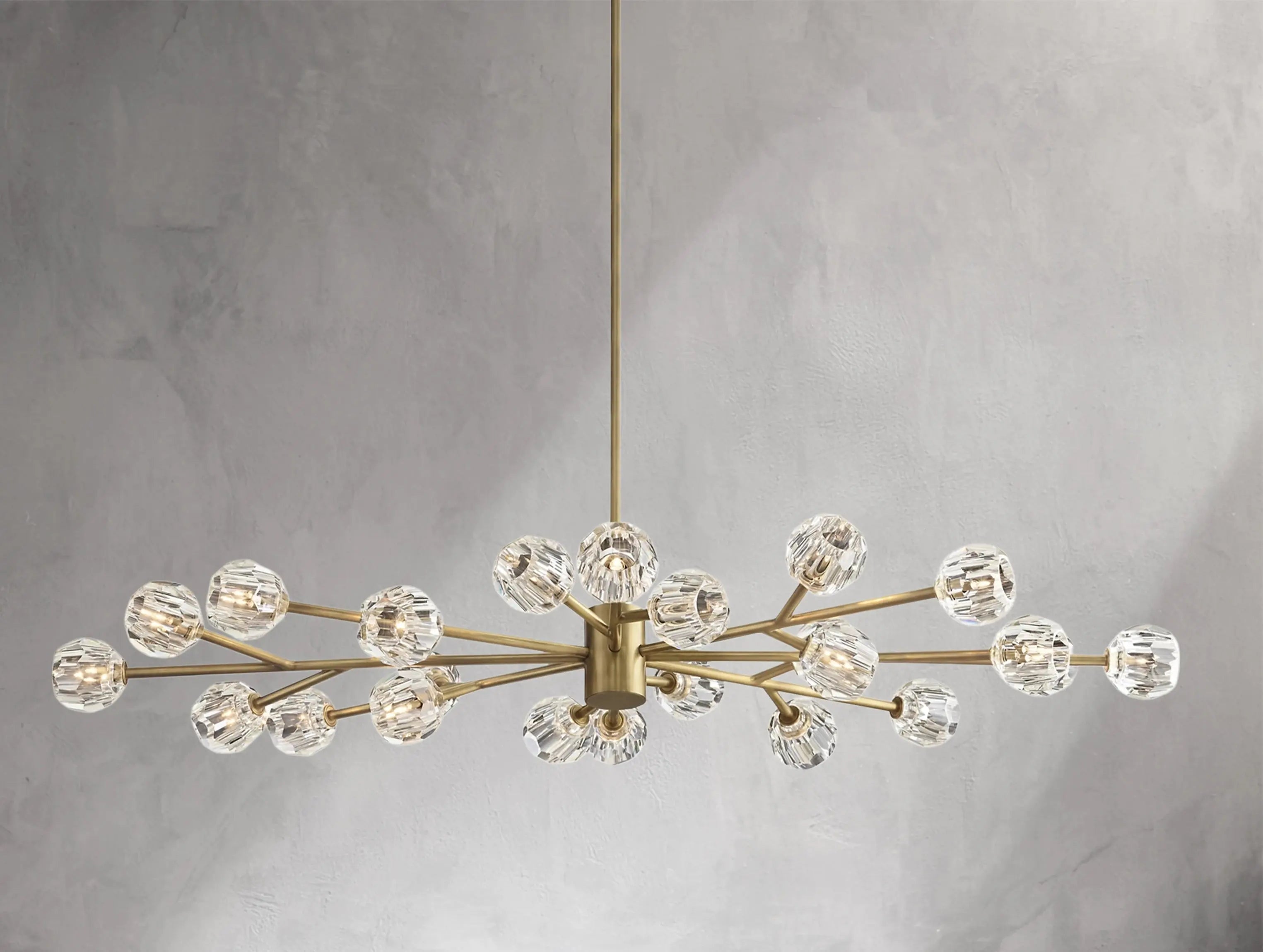 Orbital Cristal Glass Oval Chandelier ZELNO LIGHTING