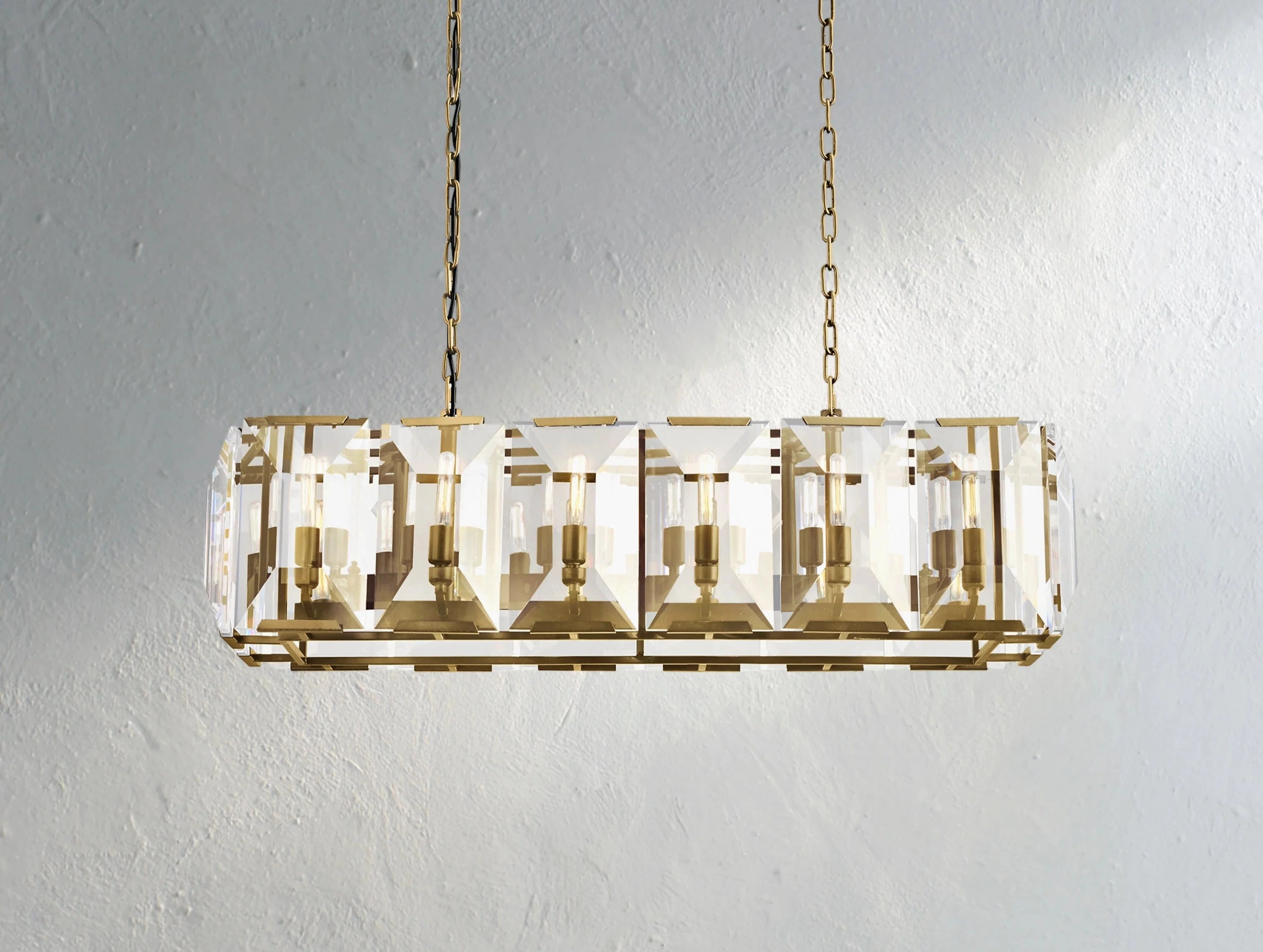 Valonne Crystal Rectangular Chandelier ZELNO LIGHTING