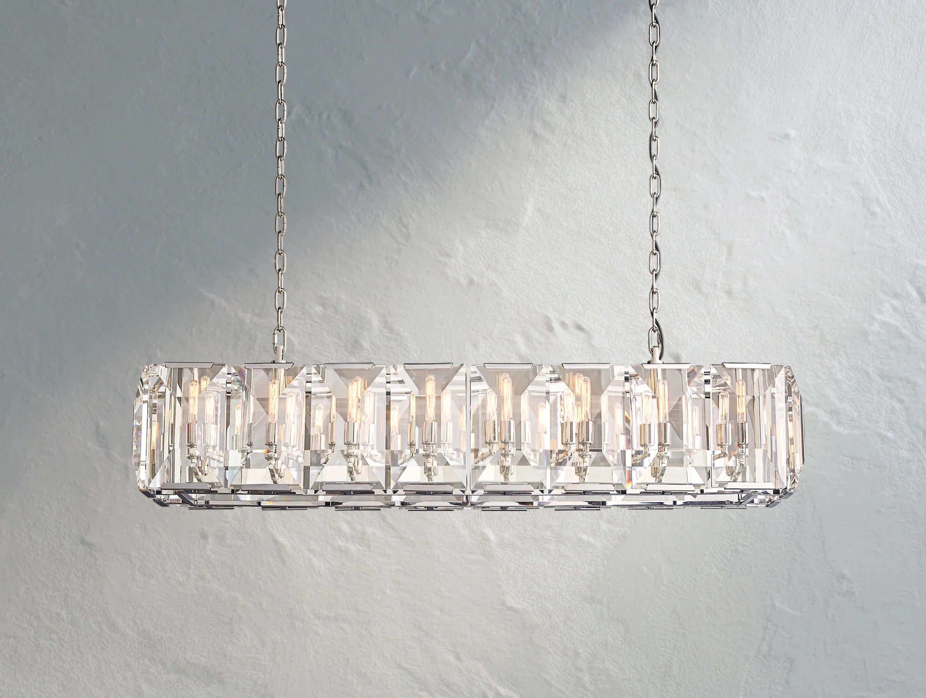 Valonne Crystal Rectangular Chandelier ZELNO LIGHTING