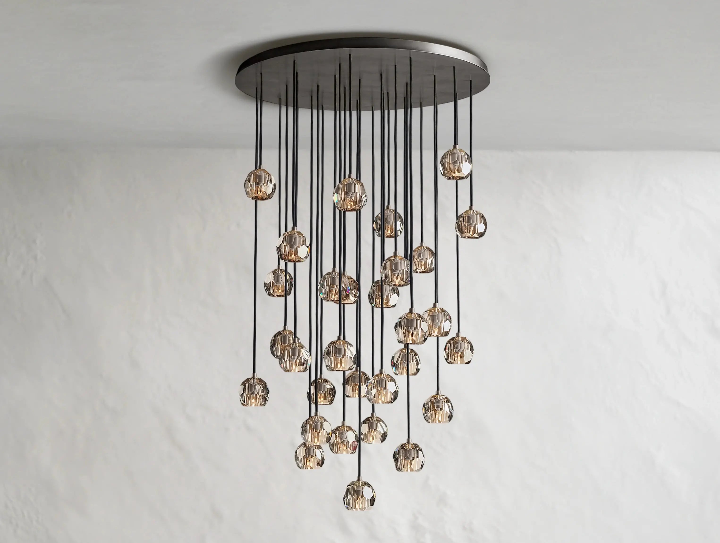 Orbital Cristal Glass Round Cluster Chandelier ZELNO LIGHTING
